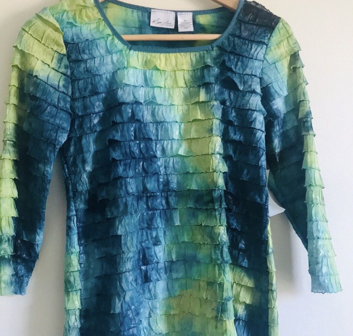 Other KIM ROGERS RUFFLED LAYERED BLOUSE TOP SZ S Size S / US 4 / IT 40 - 4 Thumbnail