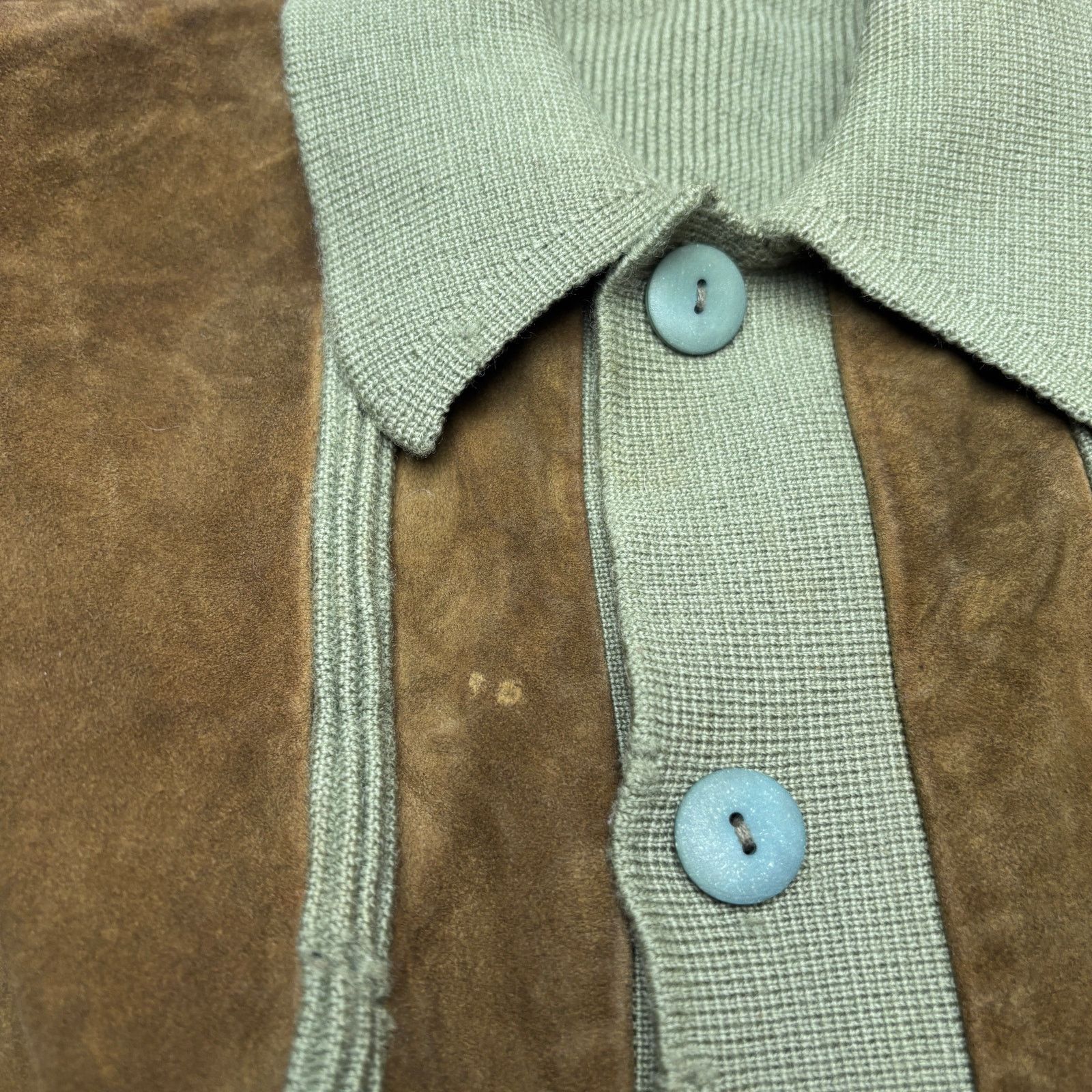 Vintage Vintage 40s 50s Wool Knit Suede Cardigan Sweater Ricky M Size US M / EU 48-50 / 2 - 12 Thumbnail