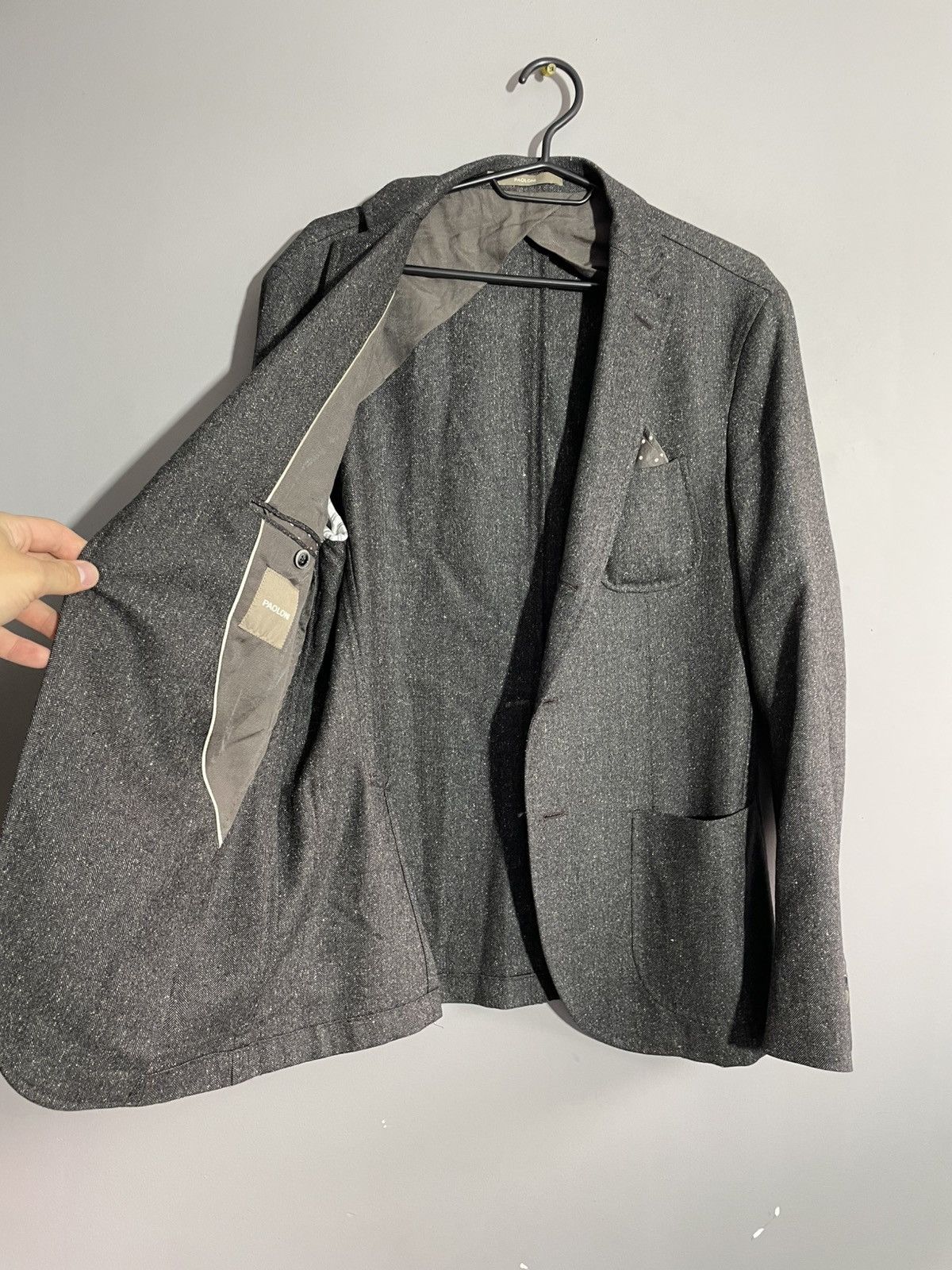 Paoloni Luxury Paoloni Brown wool&silk blazer size 50 Size 50R - 18 Thumbnail