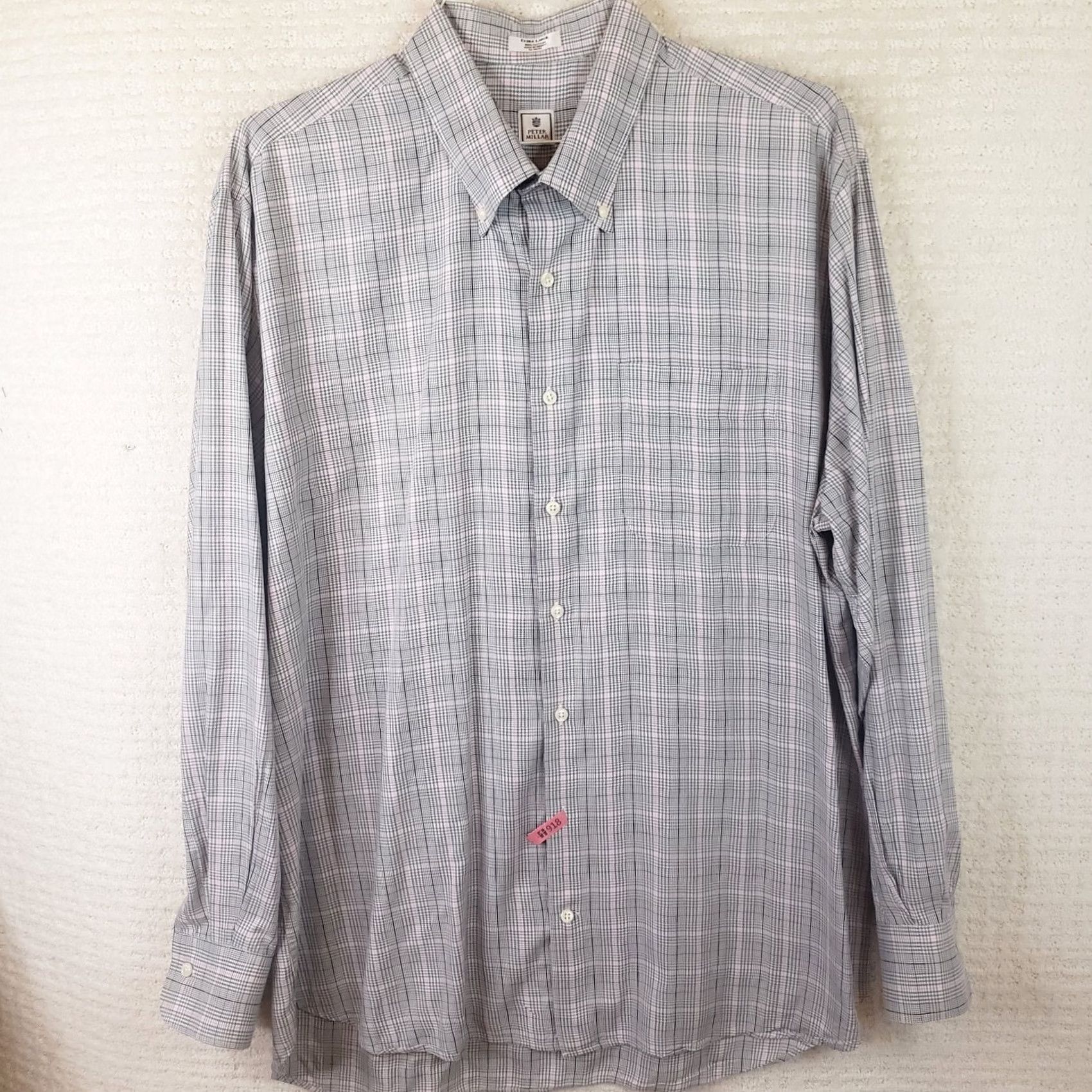 Peter Millar Peter Millar Button Up Men XL White/Blue/Pink Long Sleeve Plaid Pocket Stretch Shirt Size US XL / EU 56 / 4 - 2 Thumbnail