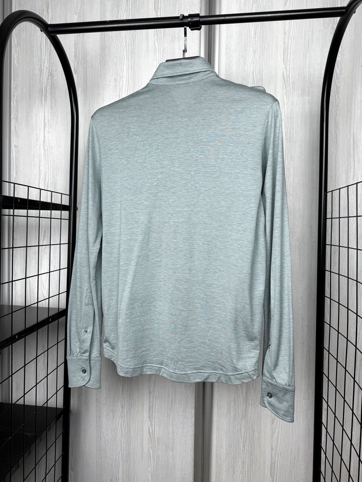 Other Luca Faloni Long Sleeve Polo Shirt Silk-Cotton Marine Green Size US XS / EU 42 / 0 - 8 Thumbnail