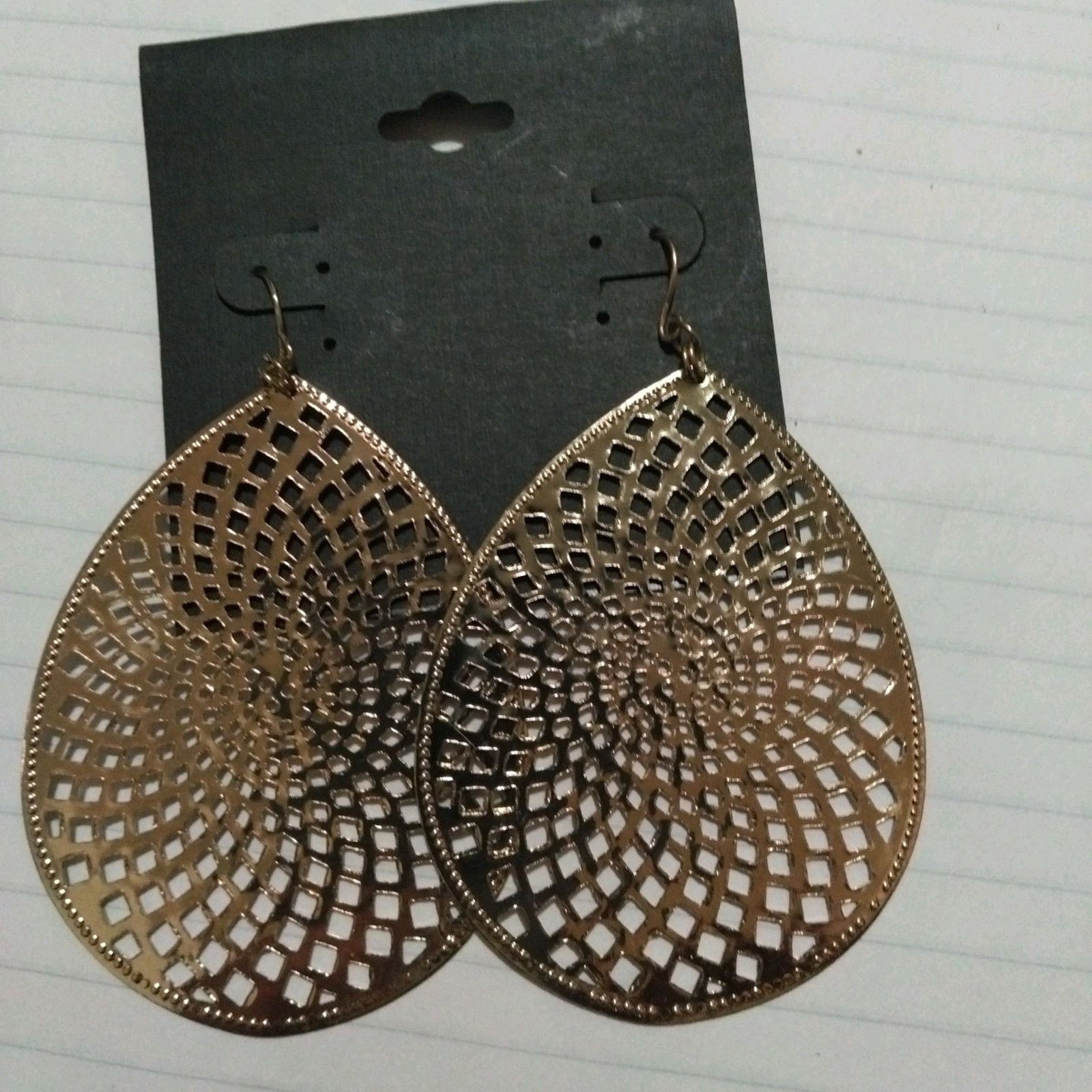 Other Large Bronze Tear Drop Lightweight Earrings Size ONE SIZE - 2 Thumbnail