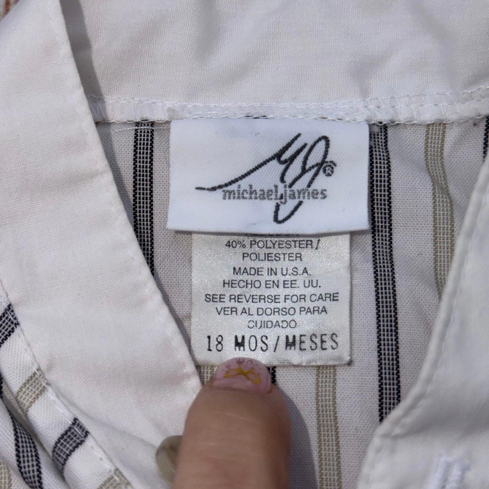 Other Michael James Striped Short Sleeve Shirt - 18 Months Size US XXS / EU 40 - 4 Thumbnail