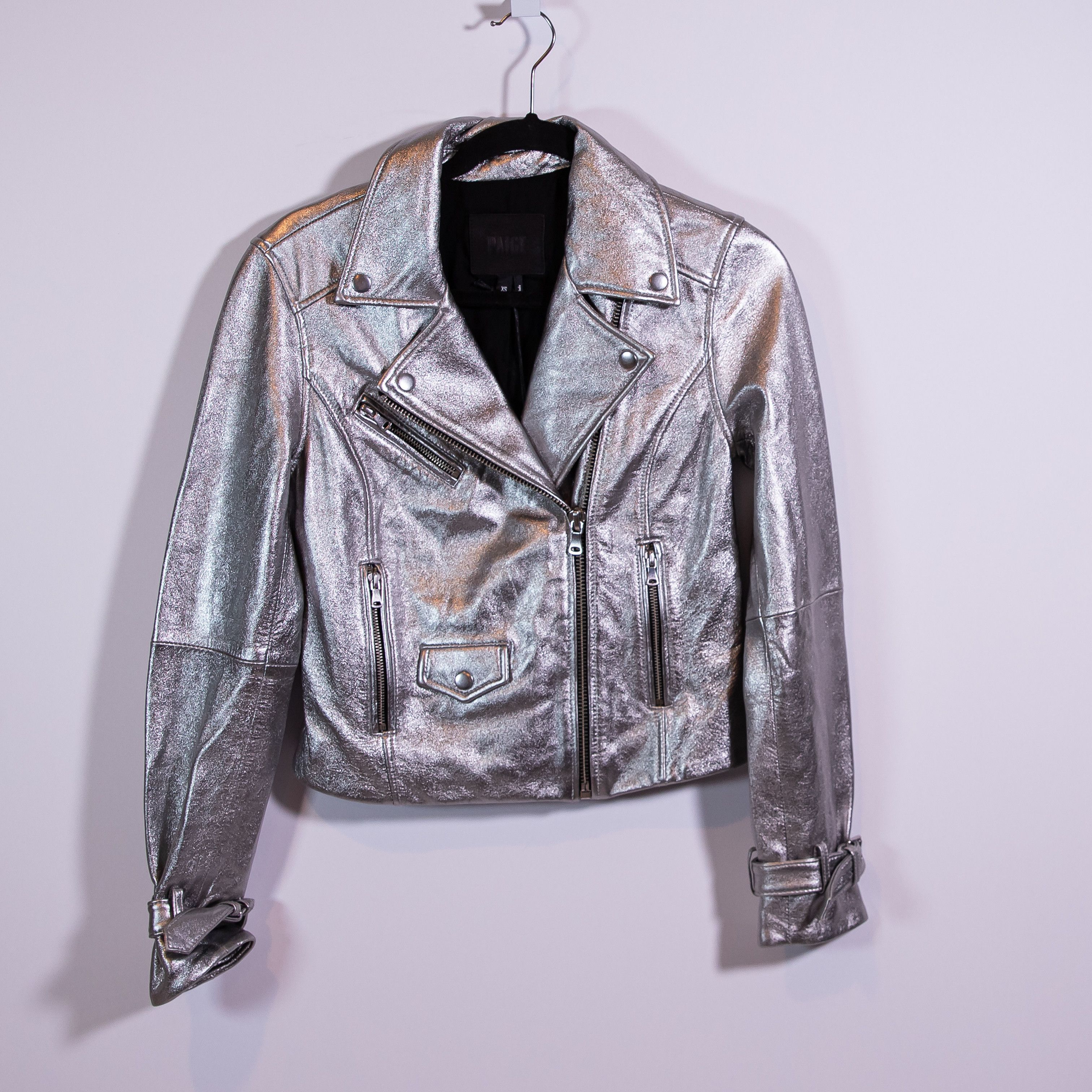 Paige NEW Paige Ashby Metallic Genuine Leather Size XS / US 0-2 / IT 36-38 - 1 Thumbnail