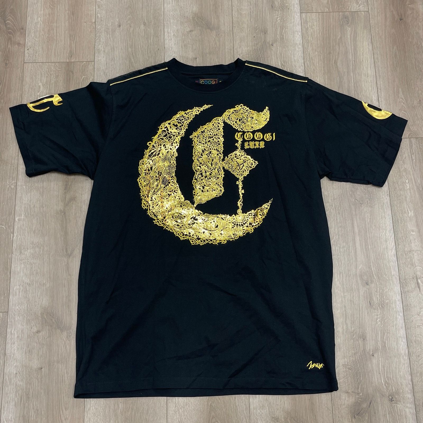 Coogi Coogi Luxe Club winged moon logo Black Tee T Shirt Size XXXL Size US XXL / EU 58 / 5 - 1 Thumbnail