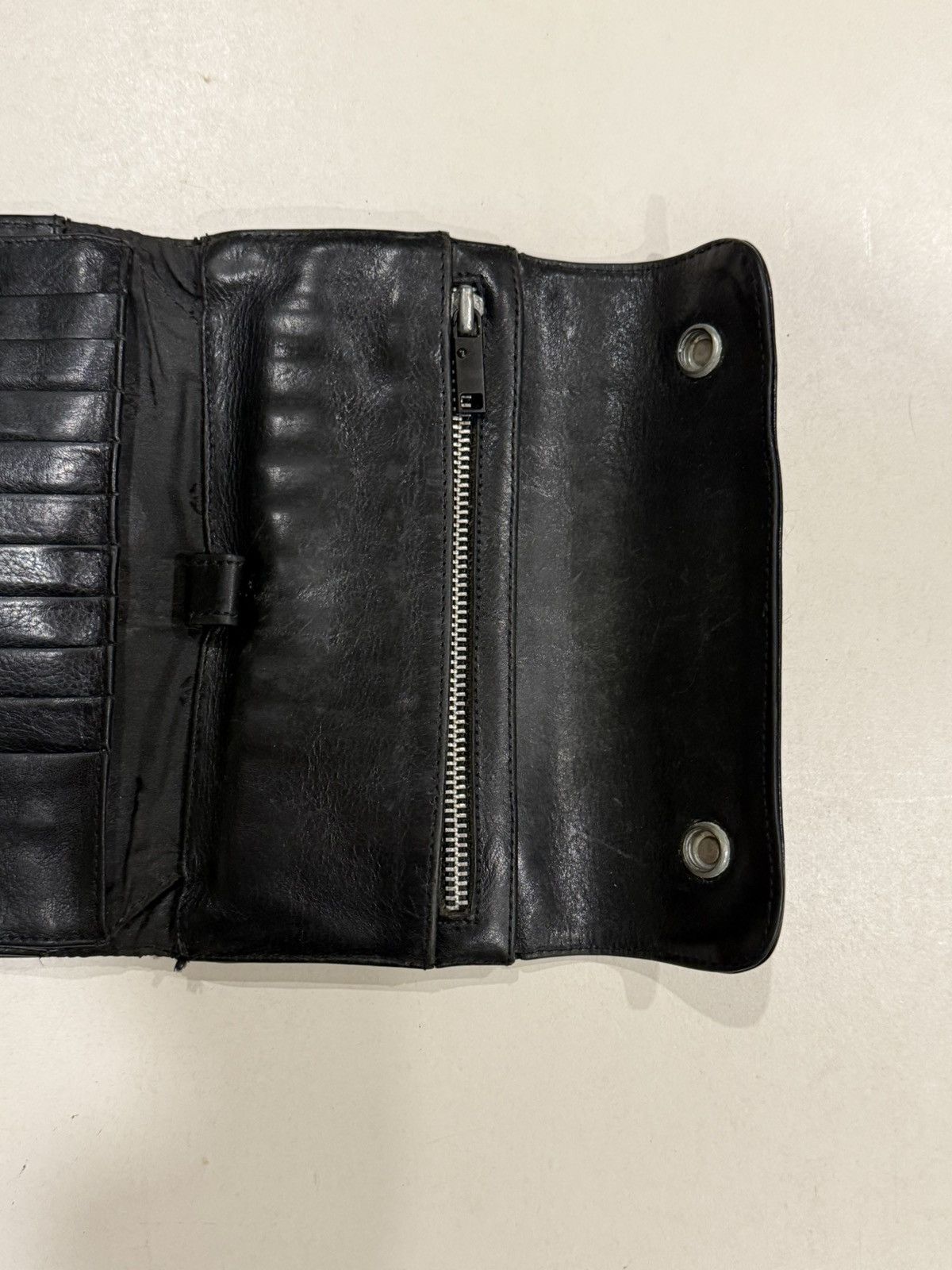 Chrome Hearts Chrome Hearts Wave Wallet Black Leather Silver Cross Balls Size ONE SIZE - 11 Thumbnail