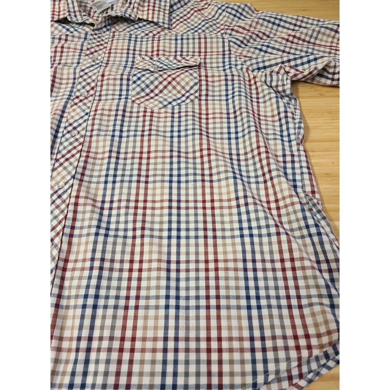 Wrangler Wrangler Wrancher Shirt Plaid Multicolor 2X Big & Tall Mens Short Sleeve Snap Button-Up Collared Shirt Size US XXL / EU 58 / 5 - 2 Thumbnail