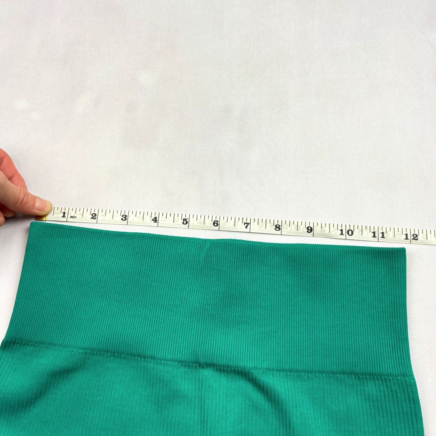 Vintage OQQ High Waist Ribbed Leggings Women's Medium Green Compression Yoga Pilates Gym Pants M Size 32" / US 10 / IT 46 - 6 Thumbnail