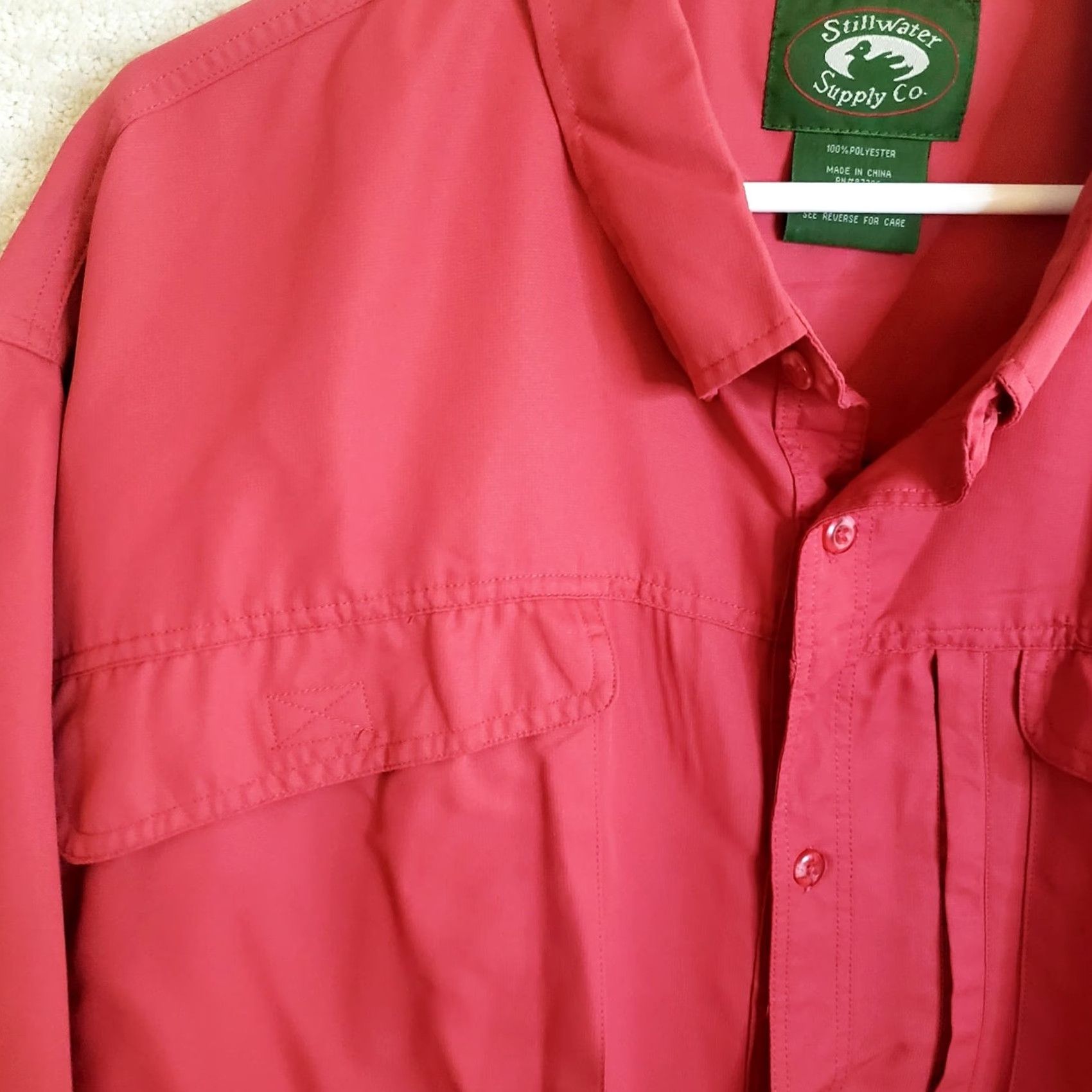 Vintage Stillwater Supply Co Men's Short Sleeve Button Up Vented Fishing Shirt Red 3XL Size US XXL / EU 58 / 5 - 4 Thumbnail