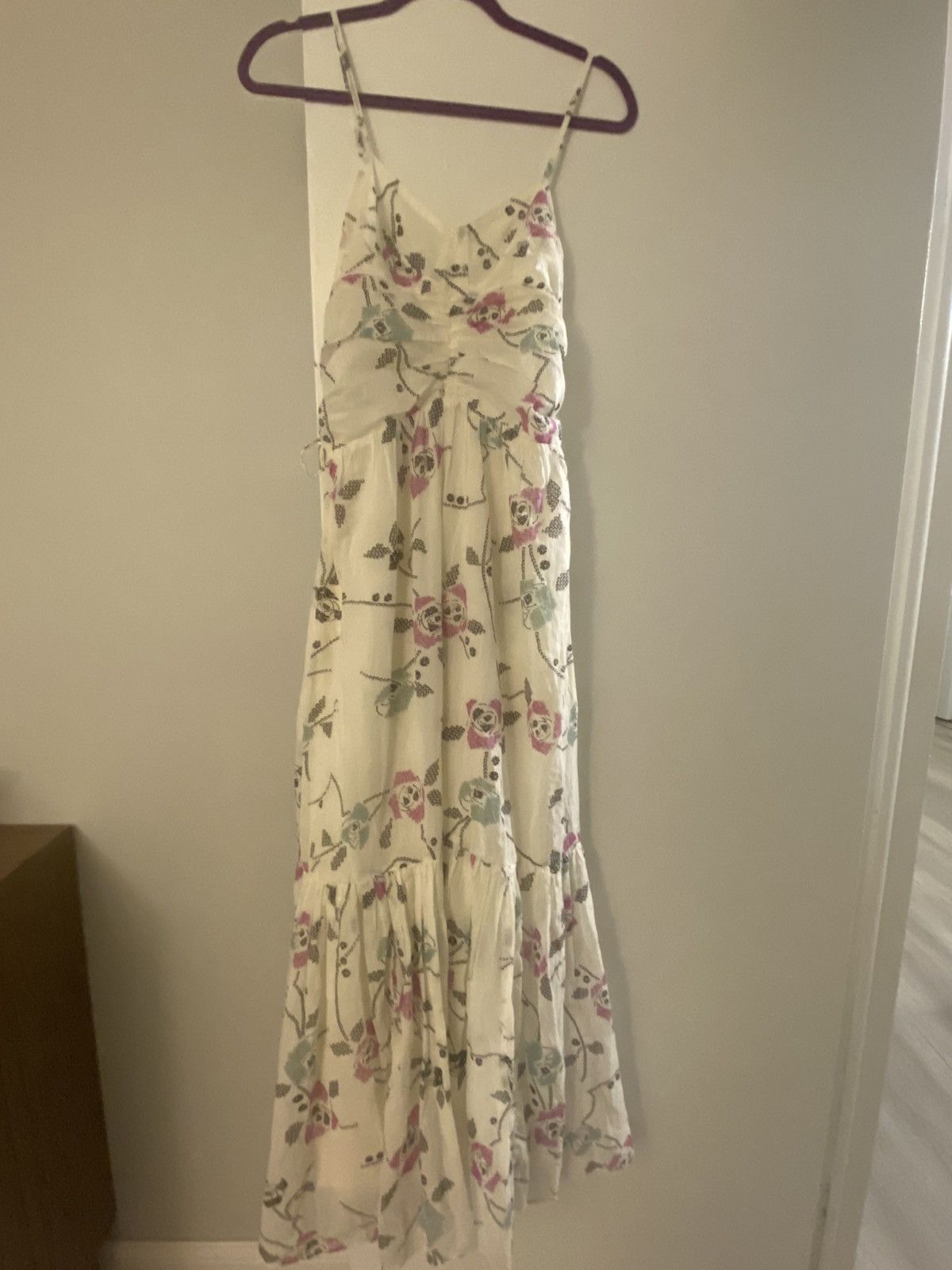 Isabel Marant Etoile Ivory Floral Spaghetti Strap Maxi Dress Size M / US 6-8 / IT 42-44 - 1 Thumbnail