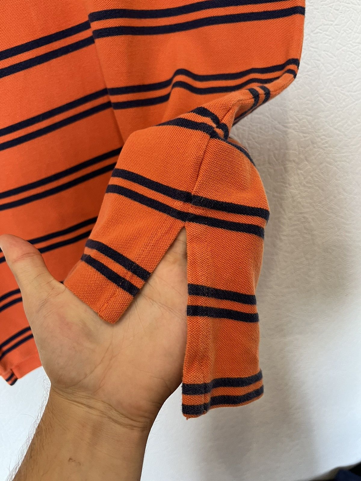 Vintage Vintage Polo Ralph Lauren Striped Orange Polo Shirt Tee Size US L / EU 52-54 / 3 - 4 Thumbnail