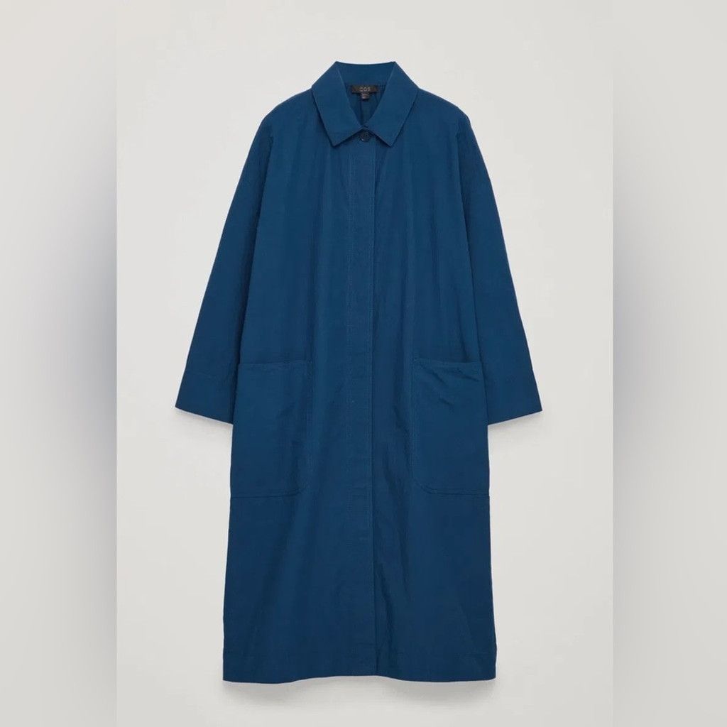 Cos COS Blue Long Jacket with Gathered Back Size 2 Size XS / US 0-2 / IT 36-38 - 4 Thumbnail