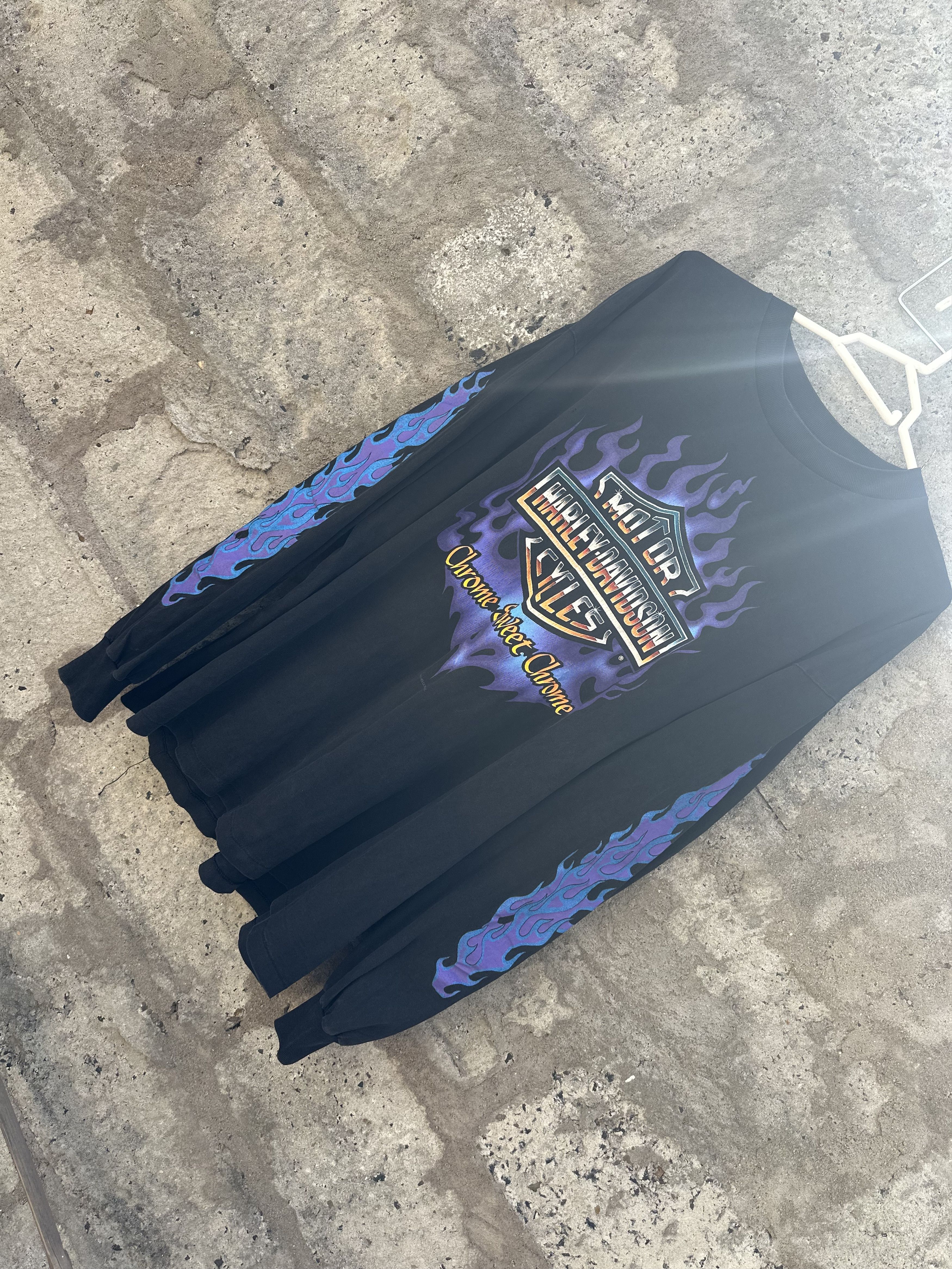Harley Davidson Vintage Harley-Davidson T-Shirt “Chrome Sweet Chrome” Black Size US XXL / EU 58 / 5 - 2 Thumbnail