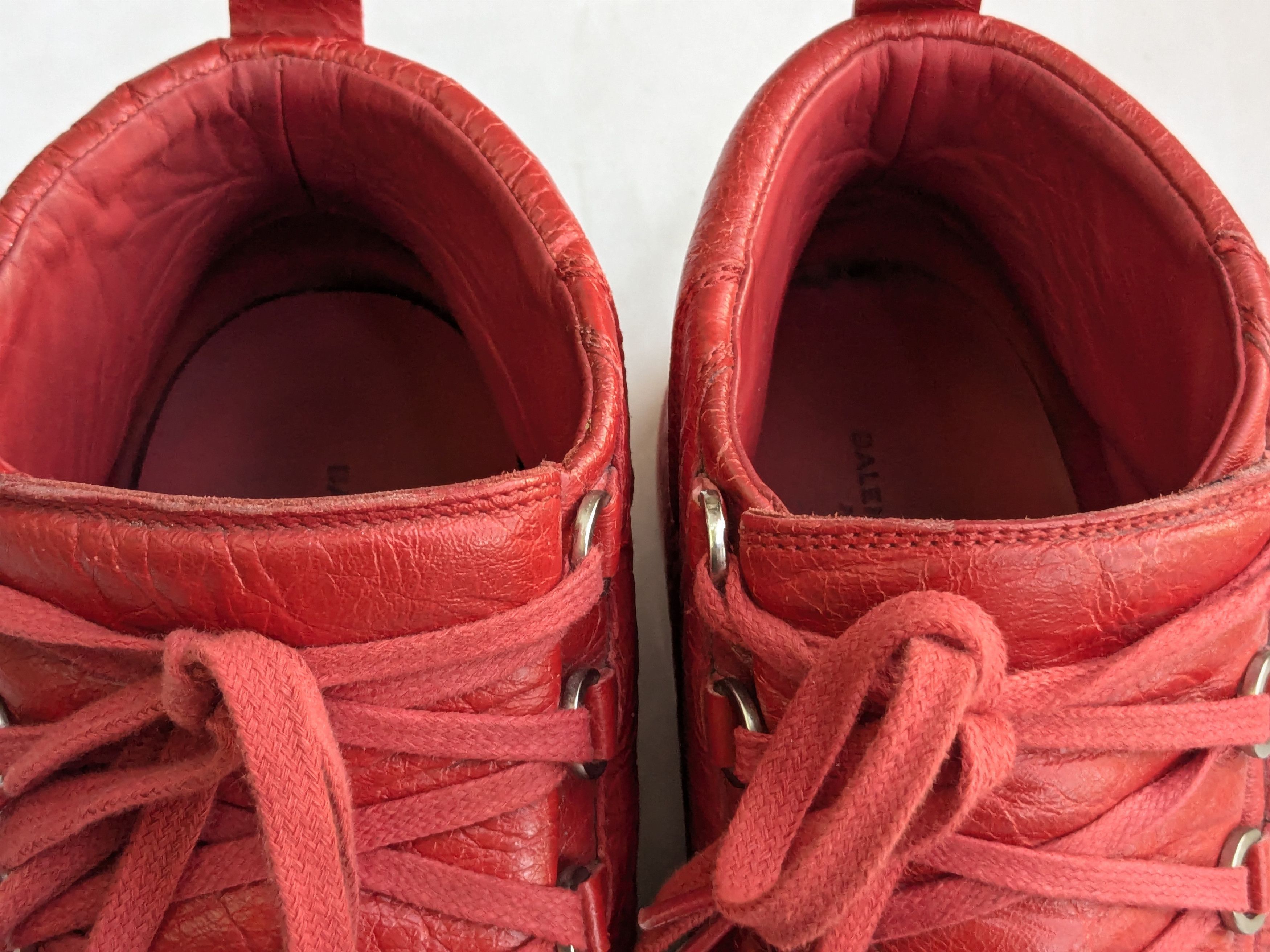 Balenciaga Balenciaga Arena Red 11 Leather High Tops Lace Up Size US 11 / EU 44 - 3 Thumbnail