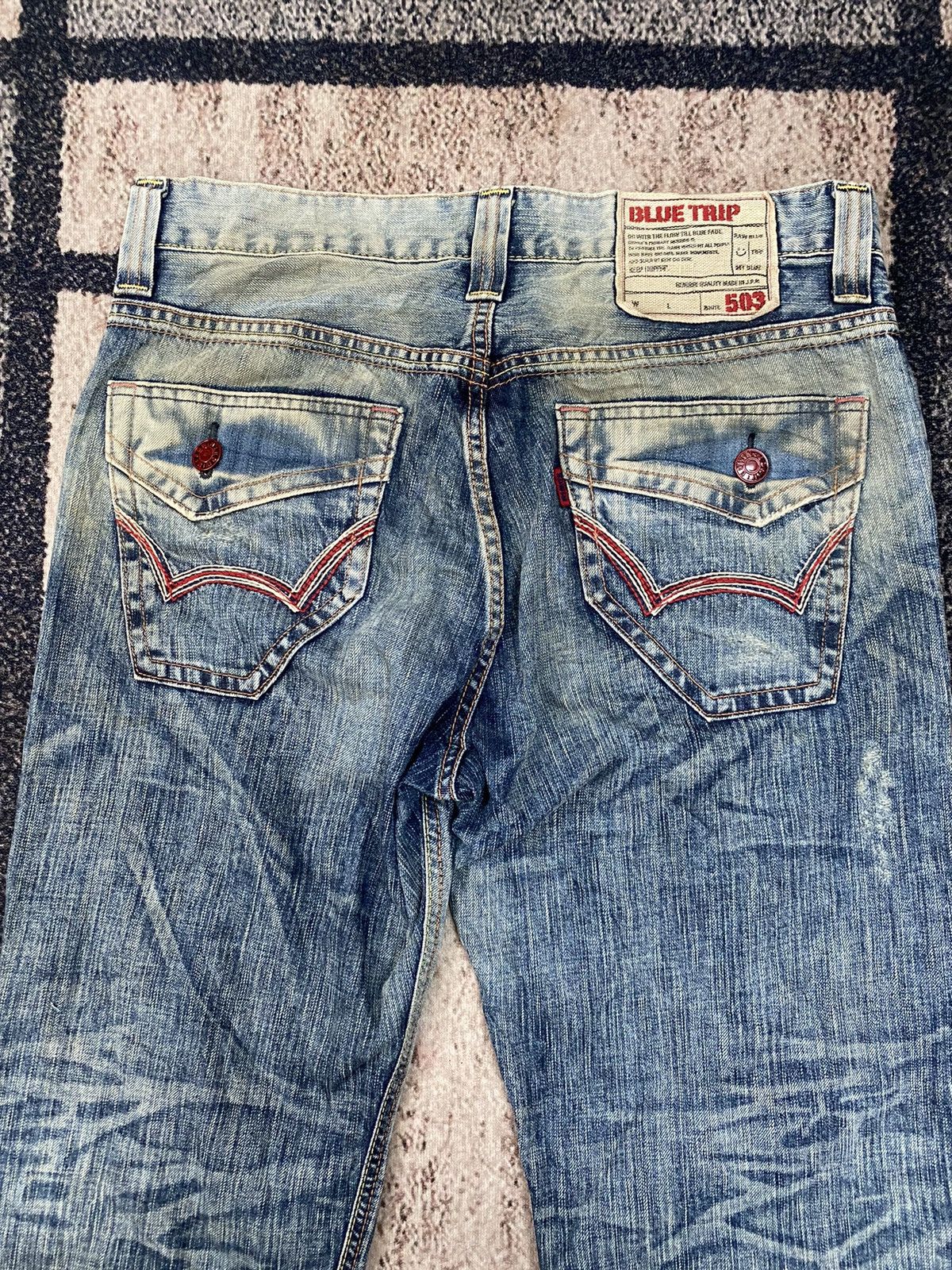 Edwin Vintage Edwin Distressed Blue Trip 503 Denim Made In Japan Size US 34 / EU 50 - 3 Thumbnail