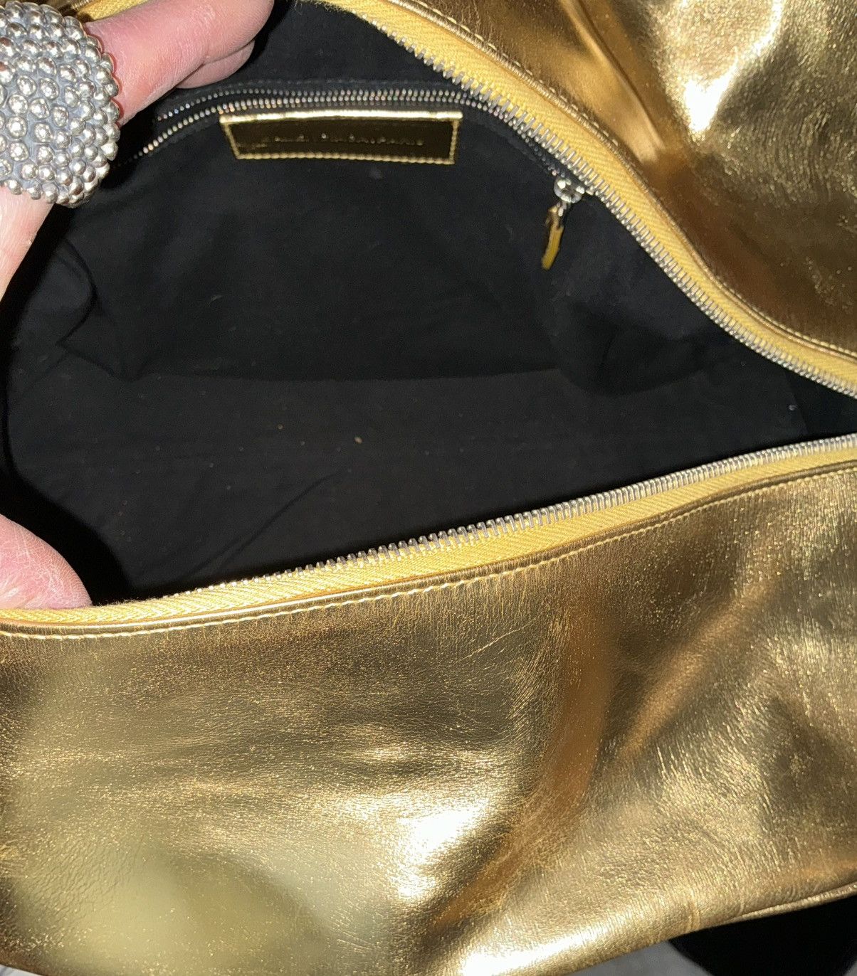 Balenciaga Balenciaga Metallic Gold Bowling Handbag Size ONE SIZE - 4 Thumbnail