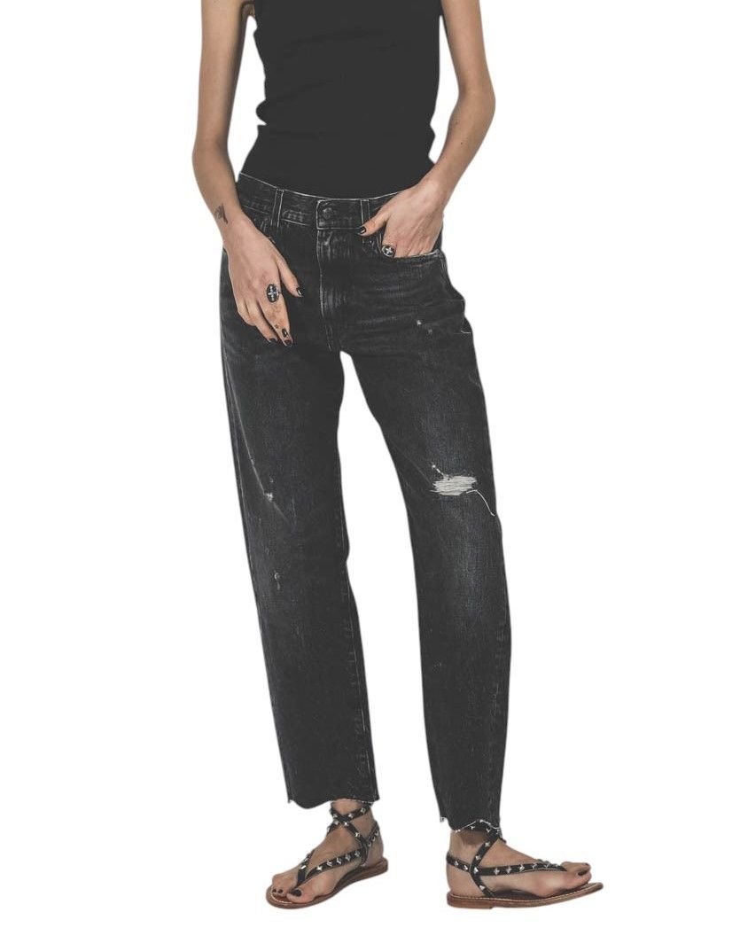 R13 BOYFRIEND 27 Distress Washed Ankle Cropped Eberit 84457 Size 27" / US 4 / IT 40 - 1 Thumbnail