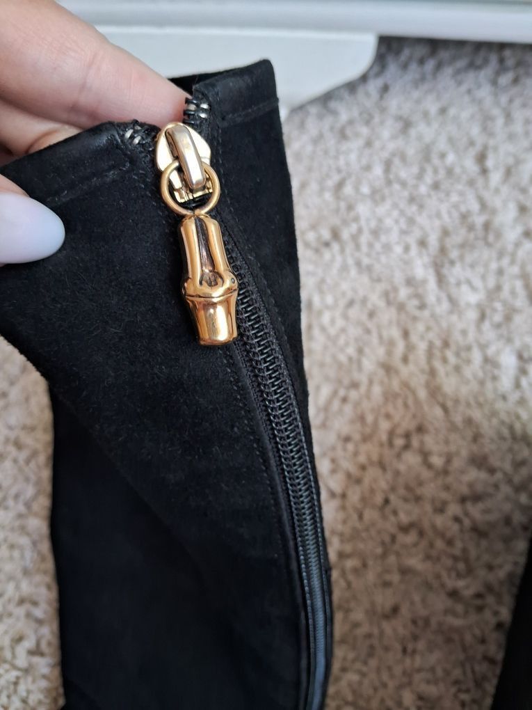 Gucci Gucci Black Leather Suede Heels Boots Size US 8 / IT 38 - 2 Thumbnail