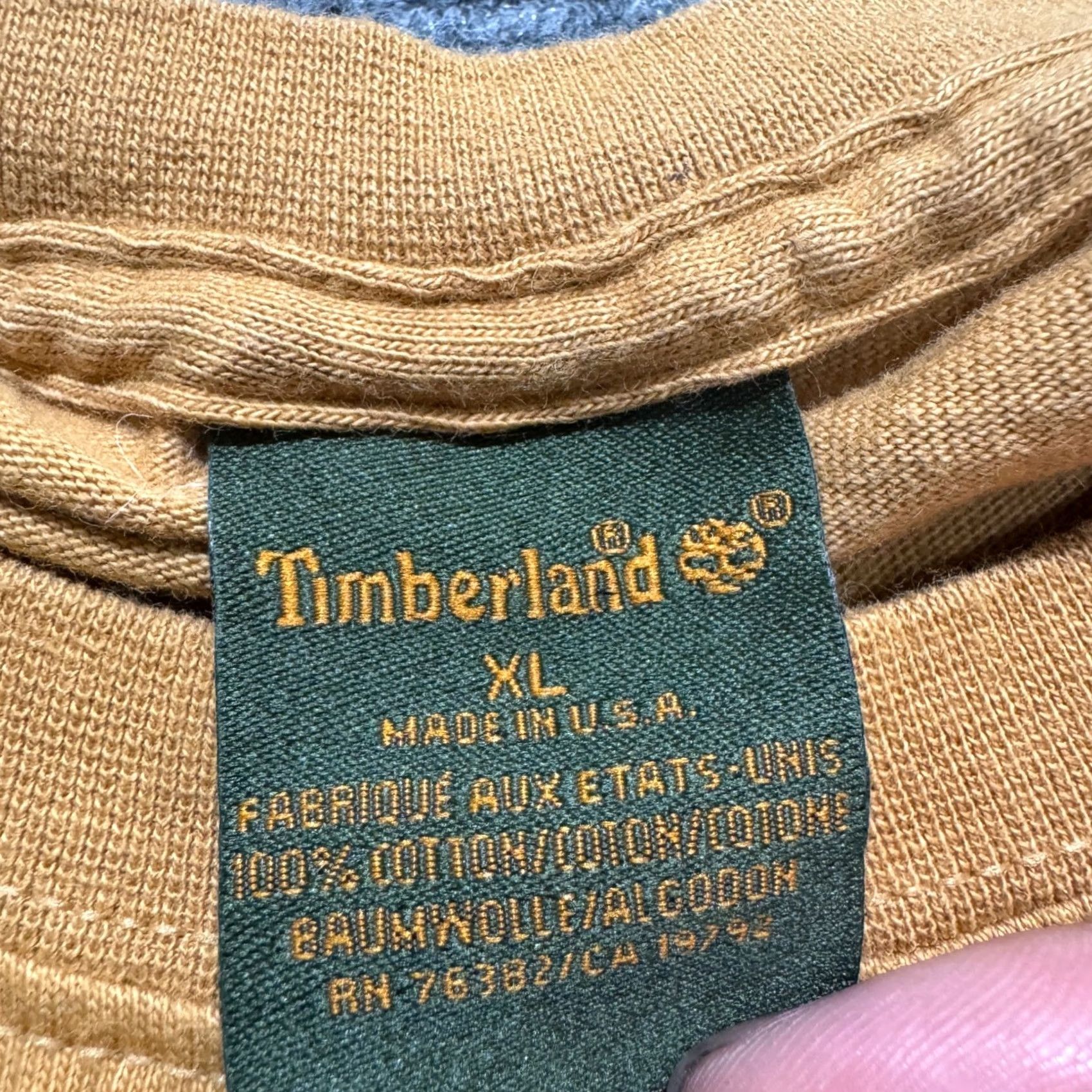 Timberland VINTAGE Timberland T-shirt XL Long-sleeve Made In USA Yellow Y2K Embroidered Mens Size US XL / EU 56 / 4 - 3 Thumbnail