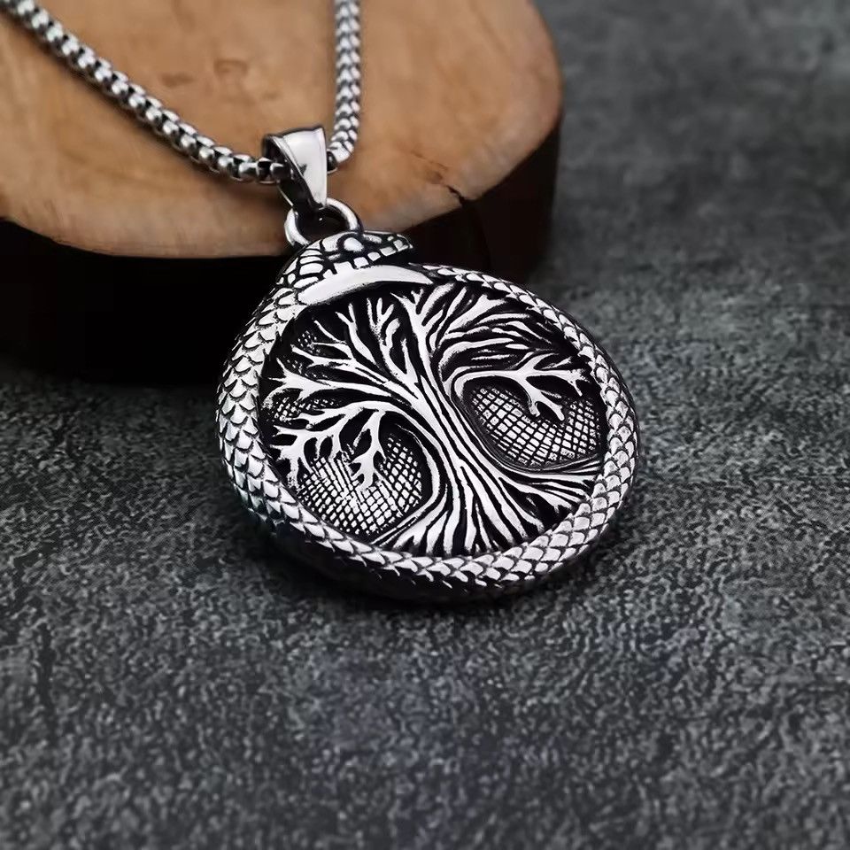 Jewelry Gothic Punk Viking Snake Necklace Chain Size ONE SIZE - 3 Thumbnail