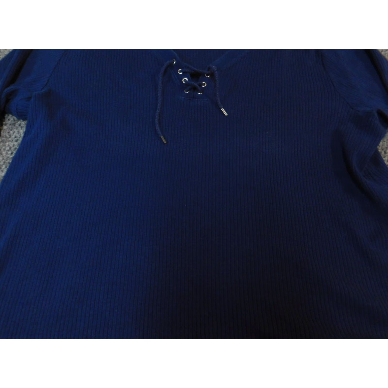 Ralph Lauren Lauren Ralph Lauren Womens Sweater XL blue Pullover Collared Knit Ruffle Nice Condition, Regular, All Seasons Women’s Medium: XL Size XL / US 12-14 / IT 48-50 - 4 Thumbnail