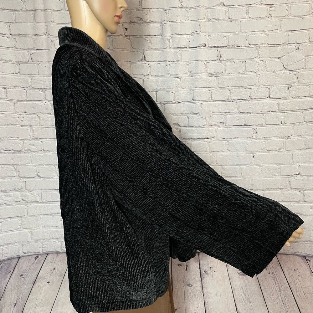 Harve Benard Harve Benard Vintage Black Velvet Cabled Blazer Jacket Size Size 4XL / US 24-26 - 3 Thumbnail