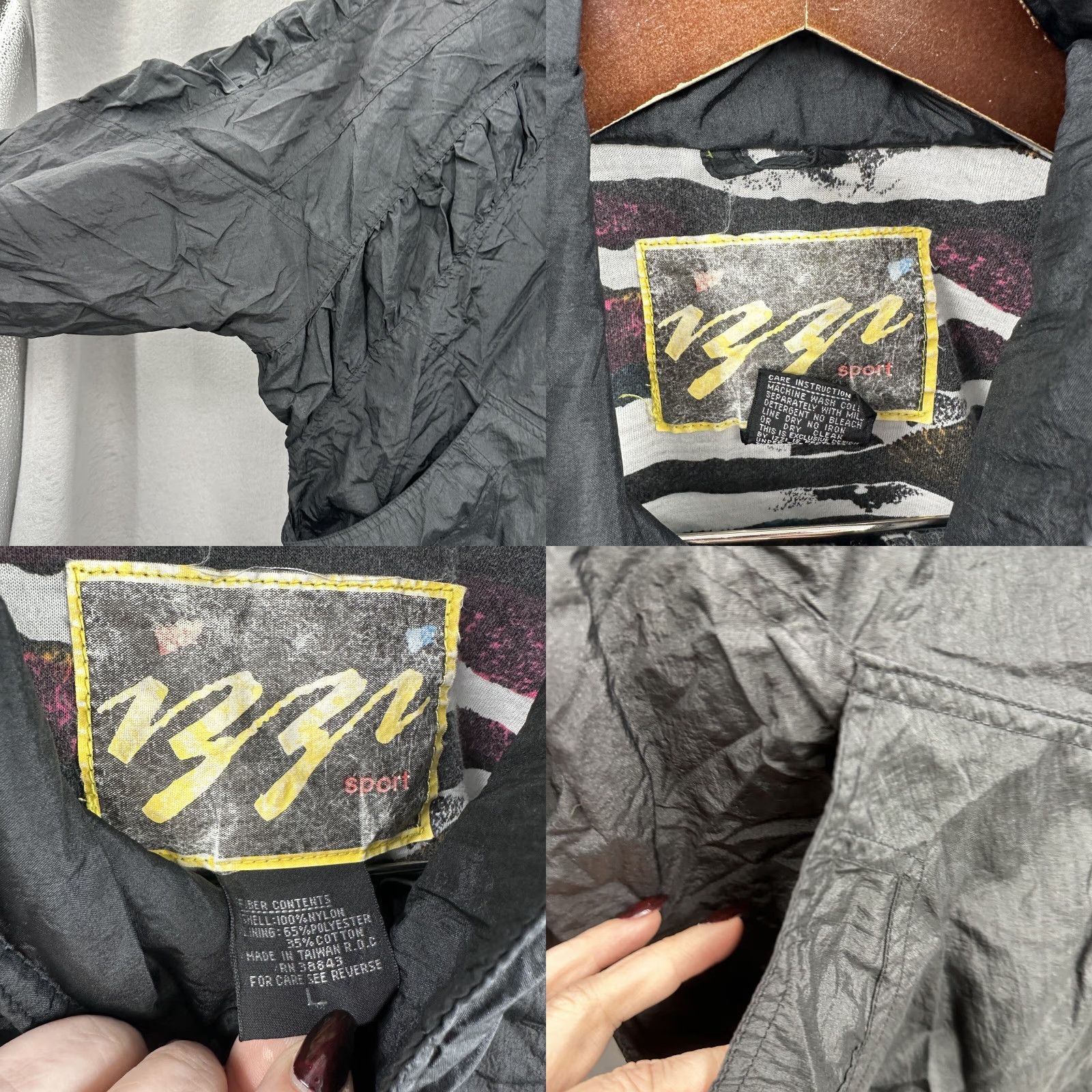 Etro VINTAGE Izzi Windbreaker Jacket Womens L Black 90s Retro Y2K Ruched Zipper Sport Size L / US 10 / IT 46 - 8 Thumbnail