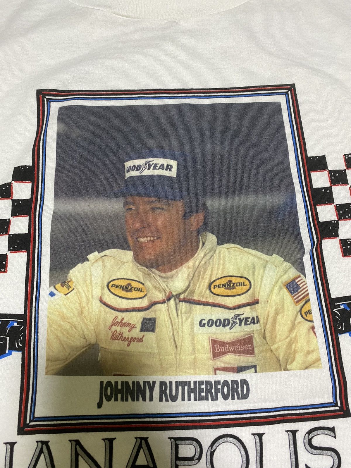 Vintage Vintage 90’s Indianapolis 500 Johnny Rutherford Champion Tee Size US L / EU 52-54 / 3 - 10 Thumbnail