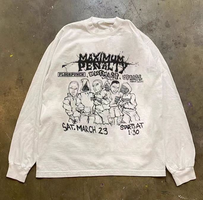 Vintage White Vintage Street Hip-Hop Graphic Long-Sleeve T-Shirt Size US M / EU 48-50 / 2 - 1 Thumbnail