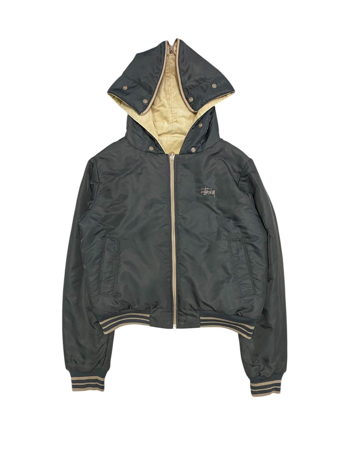 Stussy 2000s STUSSY reversible Padded Embroidered MA-1 Bomber crop Size US XS / EU 42 / 0 - 1 Thumbnail