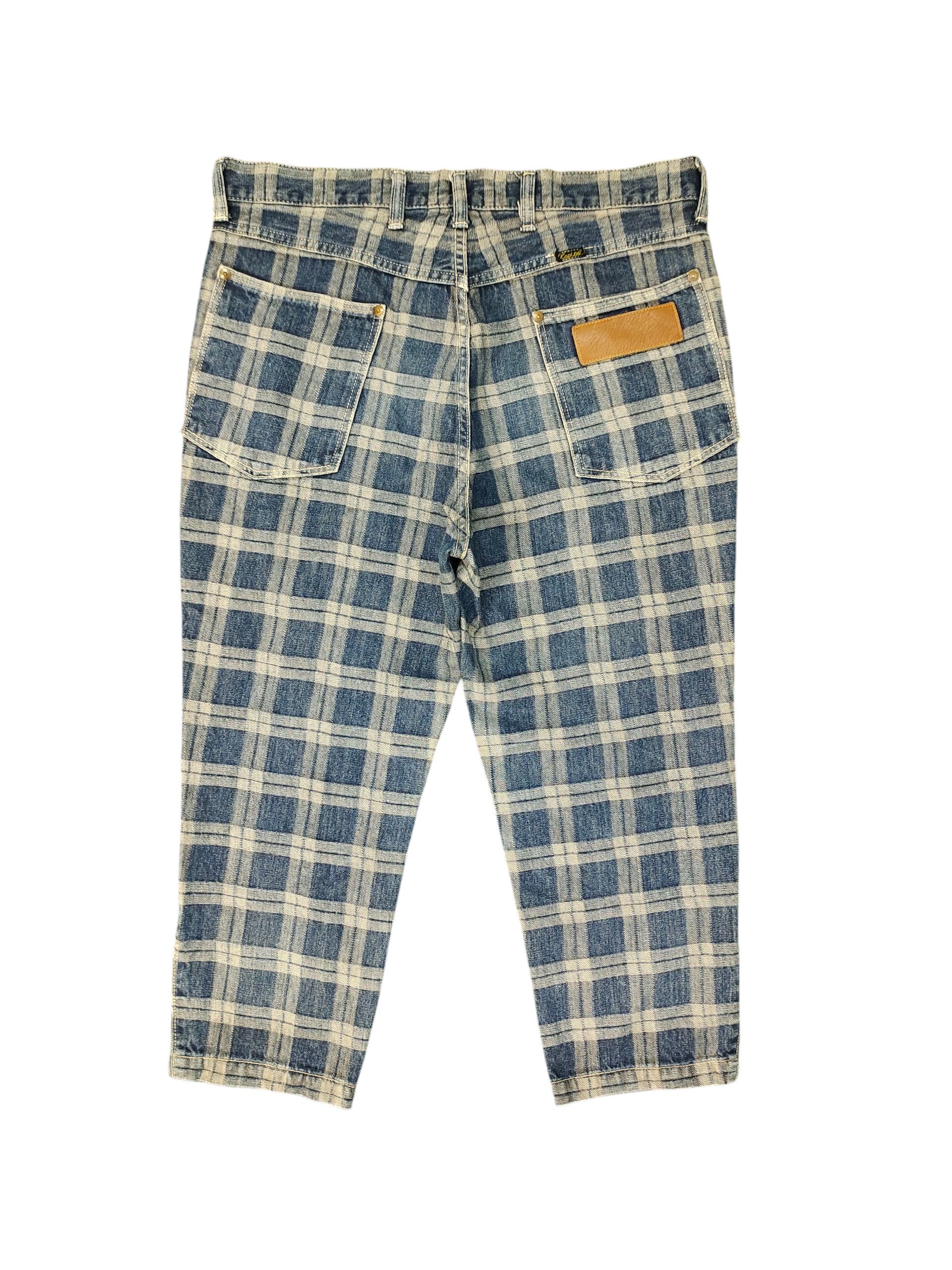 Kapital Vintage Kapital Japan Checkered Cropped Denim Jeans Size US 33 - 8 Thumbnail
