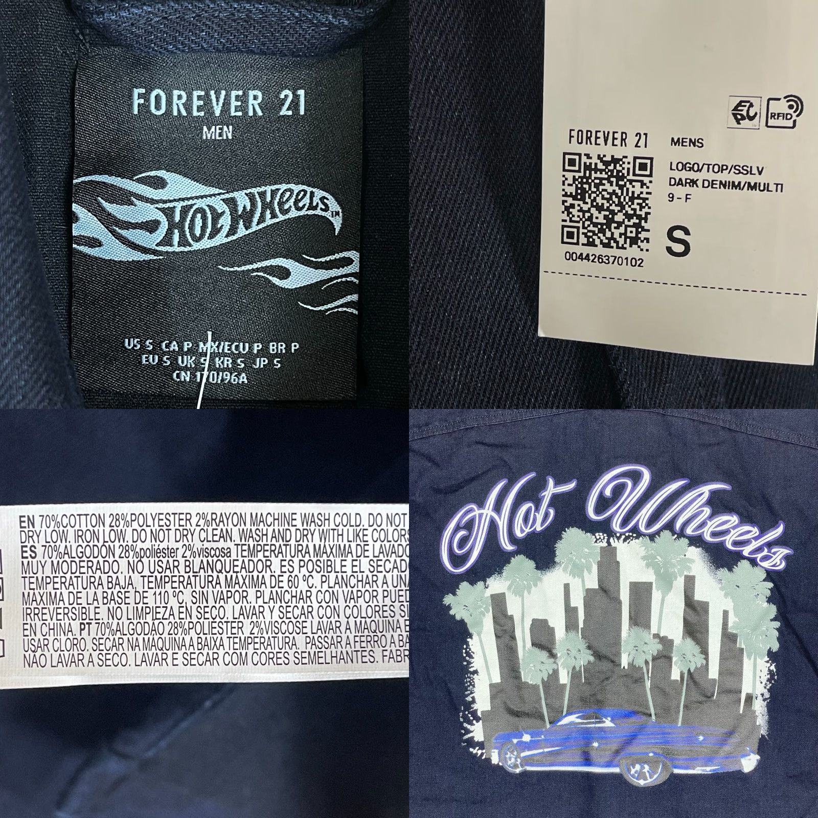 Forever 21 Forever 21 Hot Wheels Short Sleeve Denim Shirt Mens S Graphic Print NWT Size US S / EU 44-46 / 1 - 8 Thumbnail