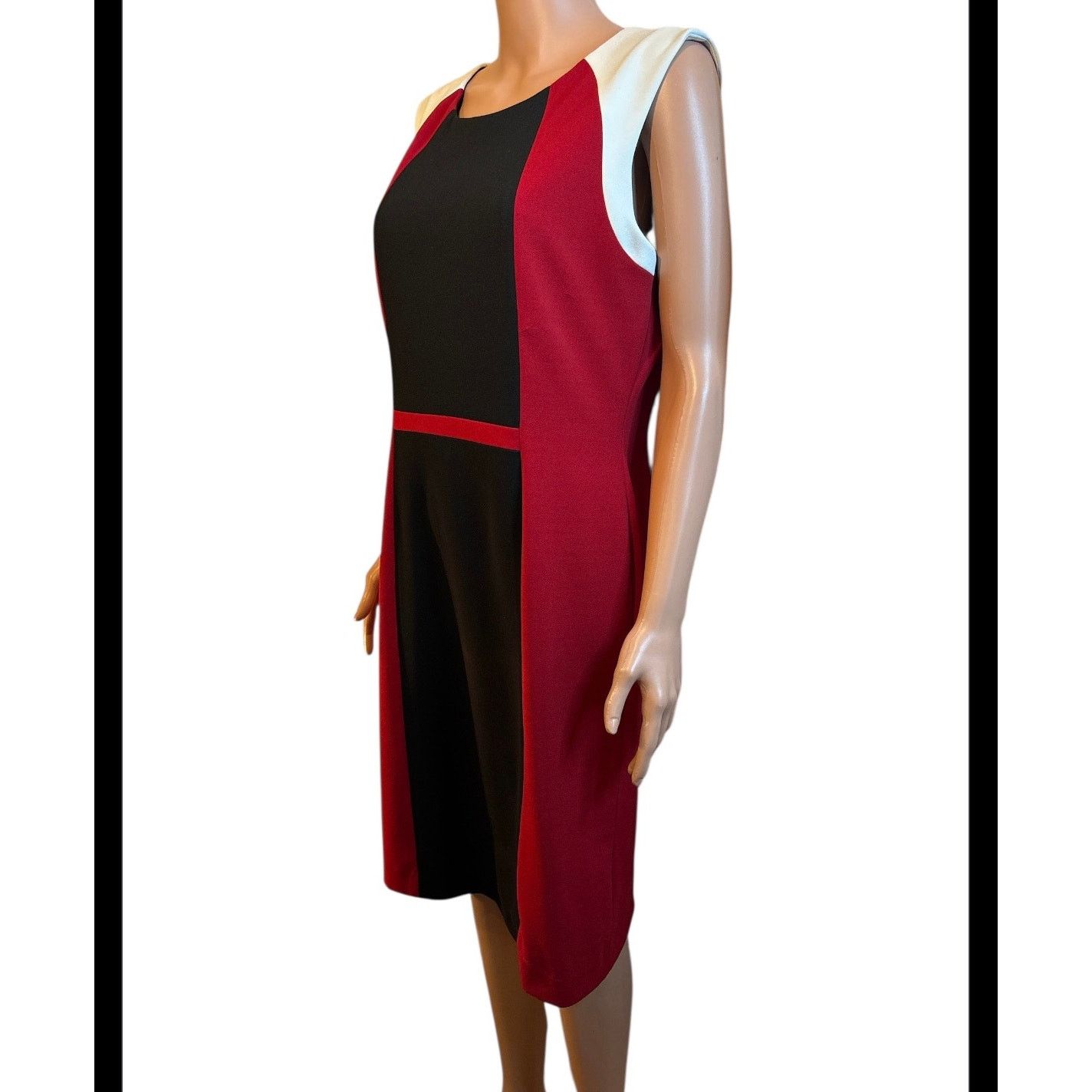 The Unbranded Brand Kasper Color-Block Sheath Dress Size 10 (Medium) Size M / US 6-8 / IT 42-44 - 3 Thumbnail