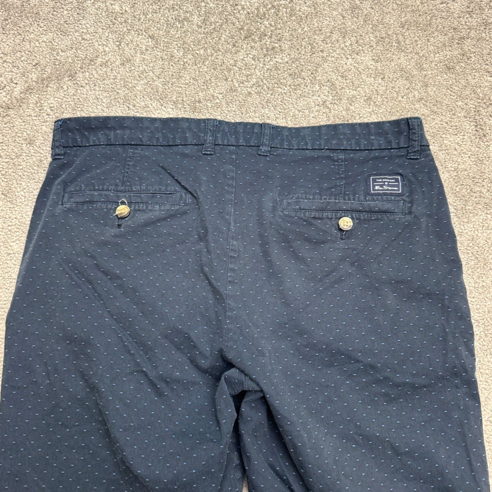 Ben Sherman Ben Sherman Polka Dot Chino Shorts Mens 34 Navy Blue Cotton Flat Front Casual Size US 34 / EU 50 - 4 Thumbnail