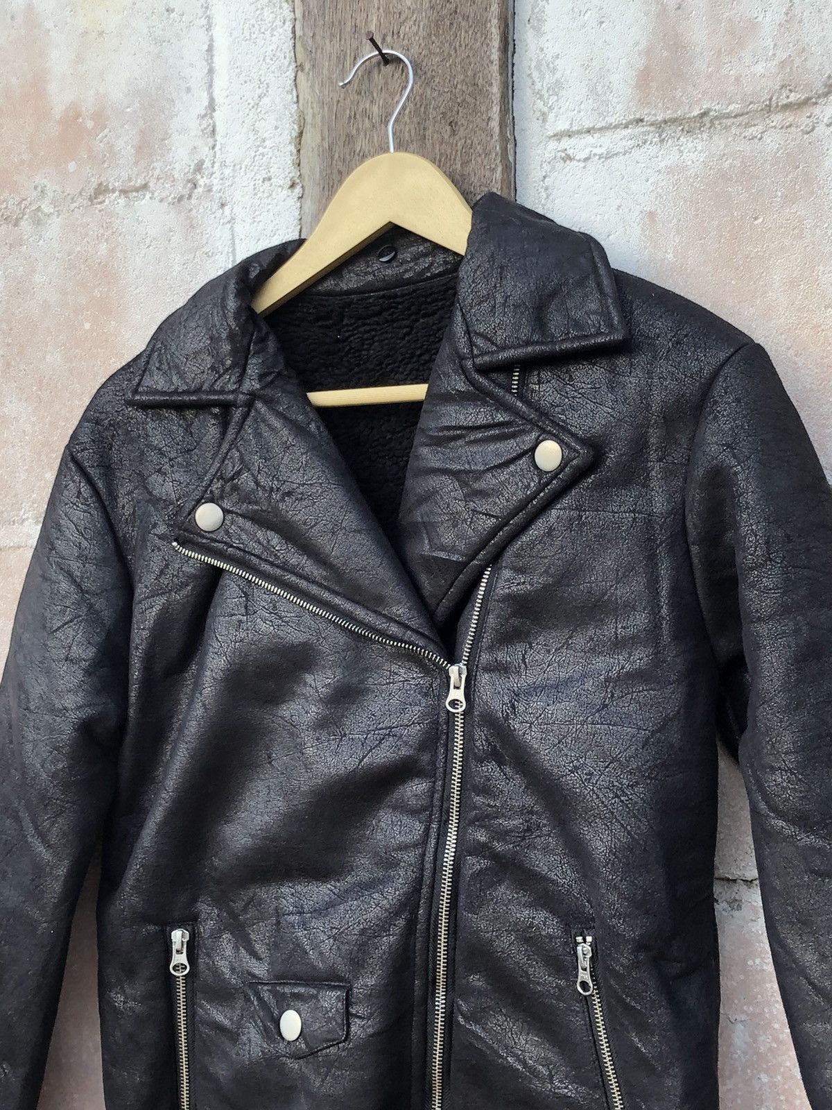 Japanese Brand Shearling Punks Jacket SLY Nice Black Size US S / EU 44-46 / 1 - 4 Thumbnail