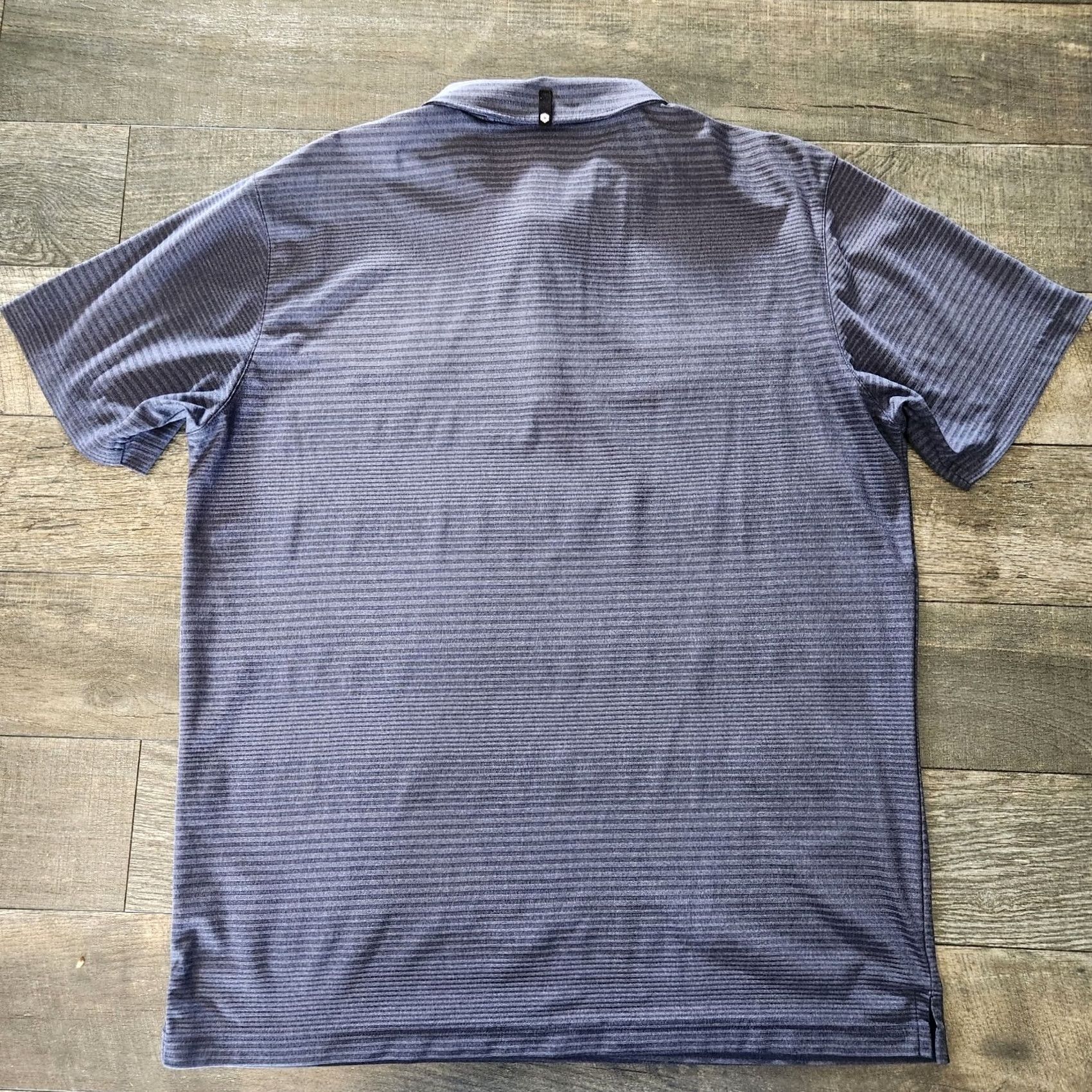 Puma PUMA Golf Polo Mens Large Blue Striped Logo Cell Performance Shirt Polo Mens L Blue Striped Golf Size US L / EU 52-54 / 3 - 6 Thumbnail