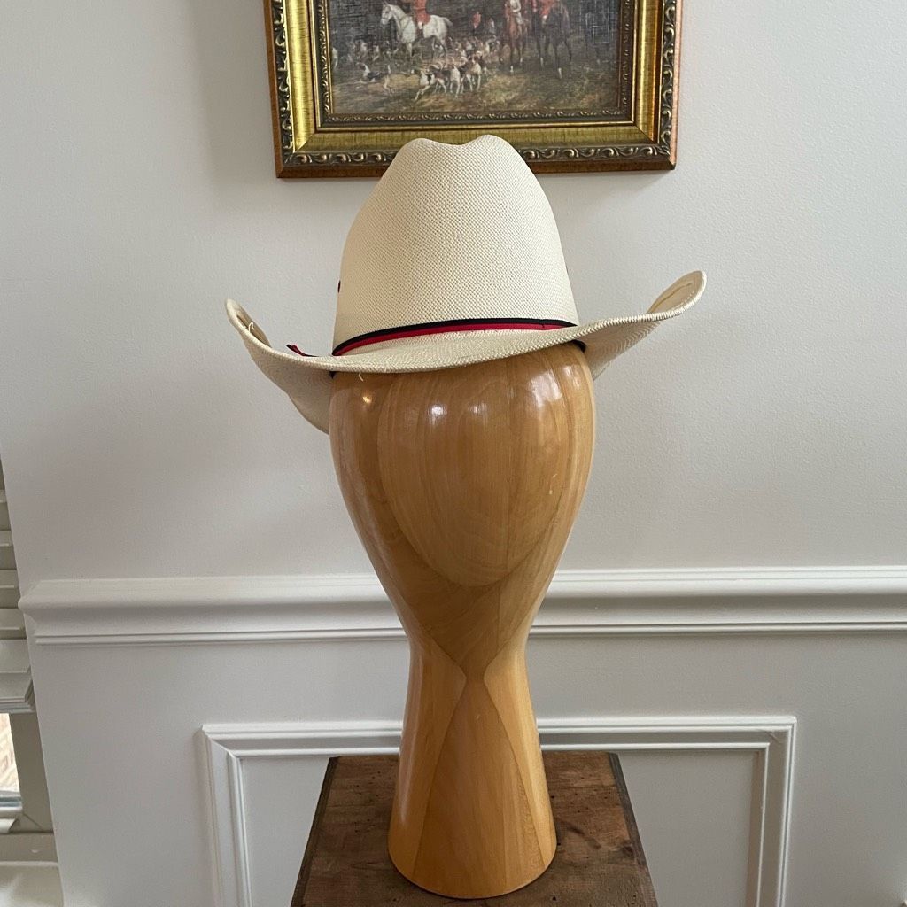 Other Genuine Shantung Straw Cowboy Cowgirl Hat 21” Small Size ONE SIZE - 3 Thumbnail