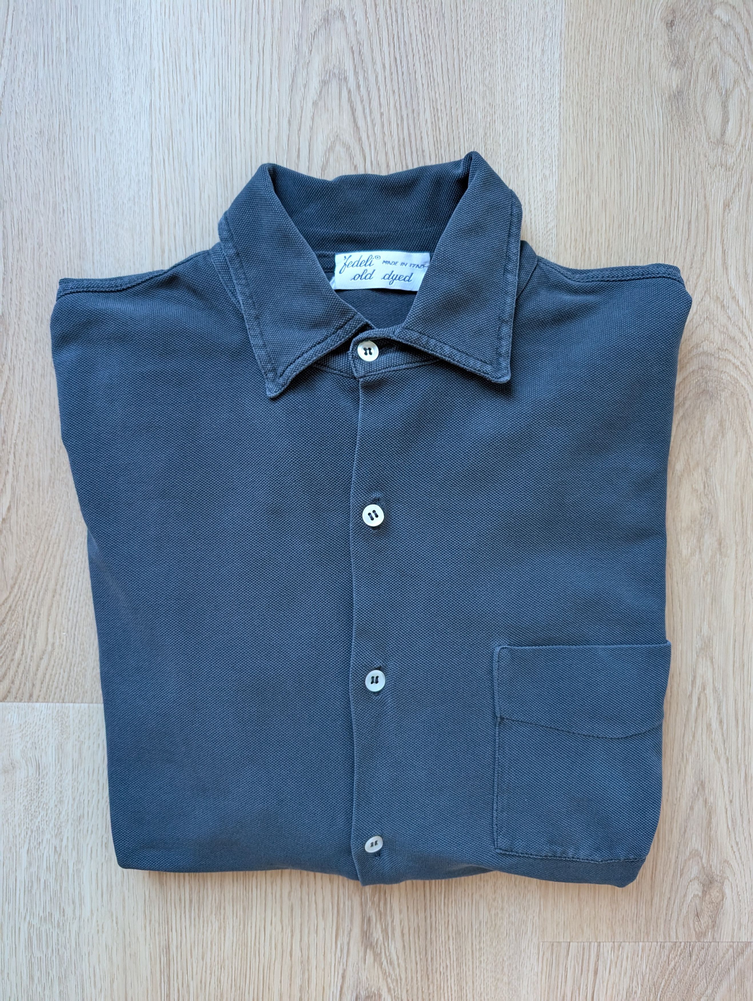 Fedeli Fedeli VTG Jersey Garment Dyed Organic Polo Shirt Size US L / EU 52-54 / 3 - 11 Thumbnail