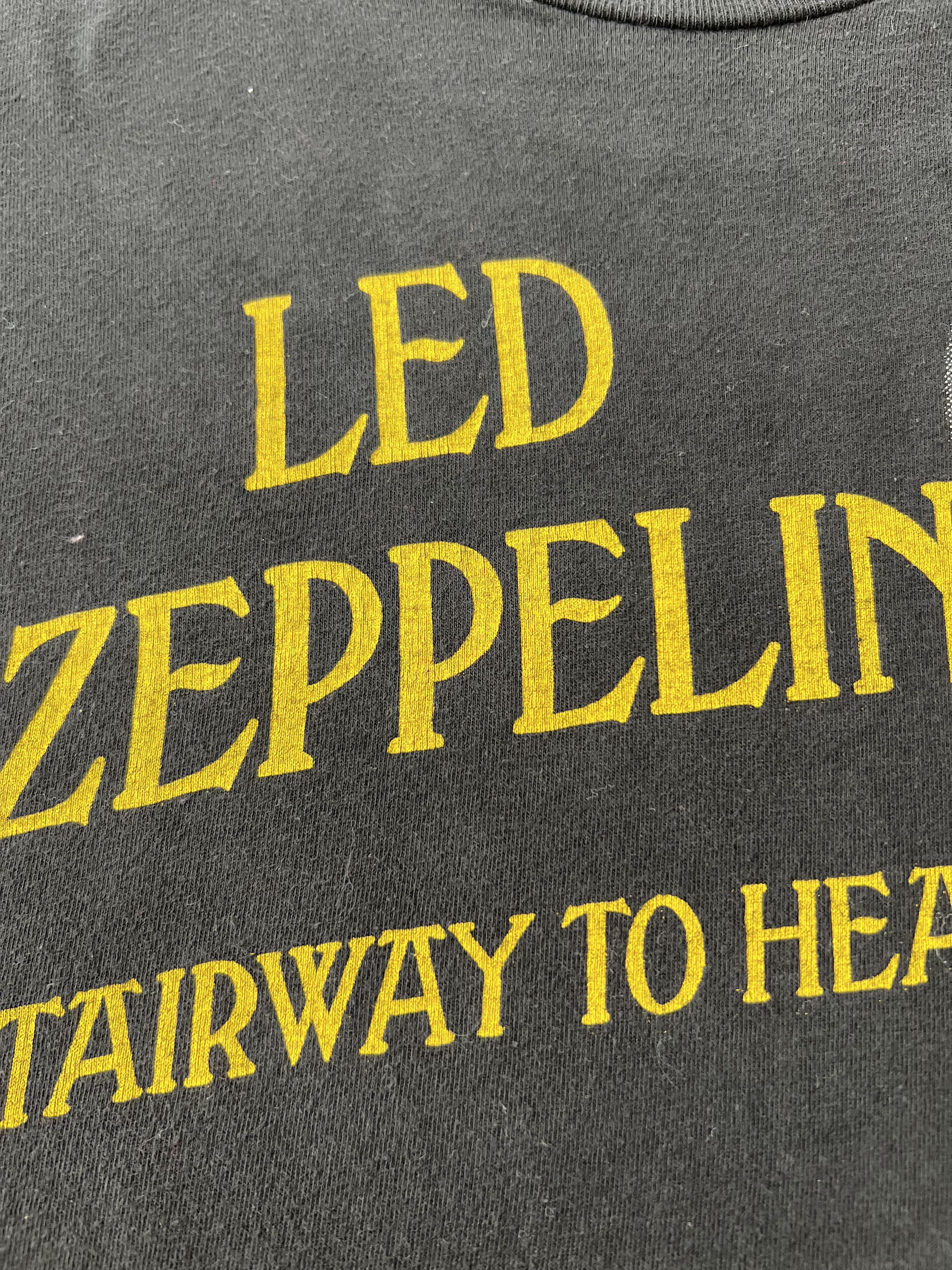 Band Tees Vintage 90s Led Zeppelin Stairway to Heaven Black T-shirt Size US XL / EU 56 / 4 - 4 Thumbnail