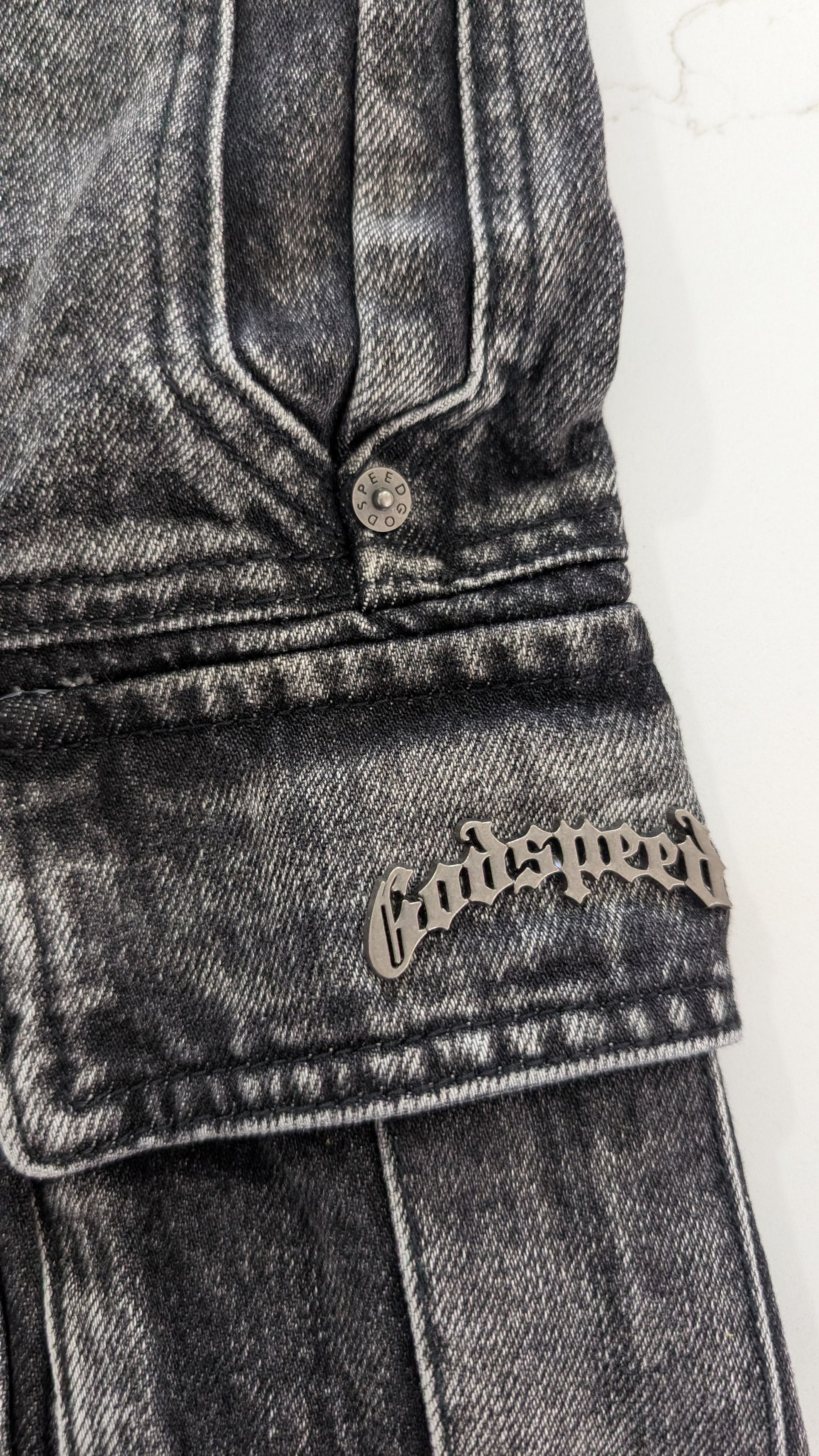 Godspeed Godspeed Octagon Denim Cargo Shorts Grey Wash 38 Size US 38 / EU 54 - 9 Thumbnail
