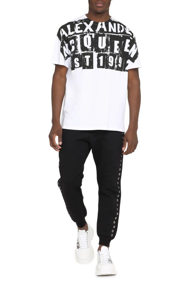 Alexander McQueen o1y1024 T-Shirt In White Size US L / EU 52-54 / 3 - 3 Thumbnail