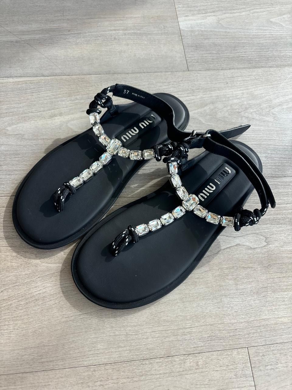 Miu Miu Miu Miu Cotton Cord Thong Sandals Size US 7 / IT 37 - 2 Thumbnail