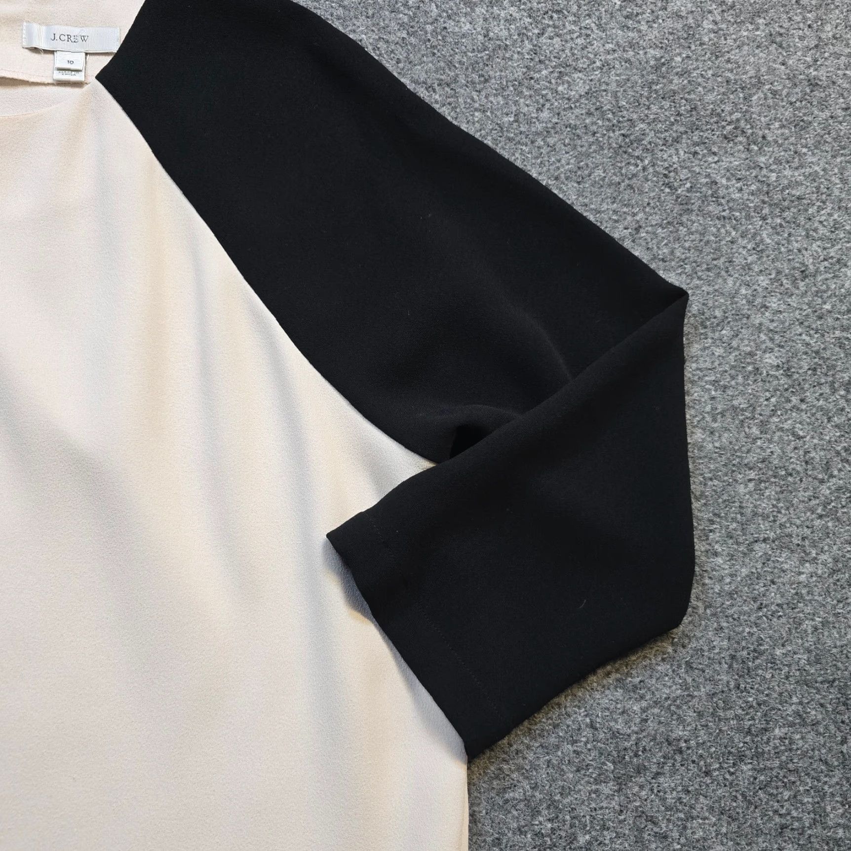J.Crew J.CREW Blouse Womens Size 10 Colorblocked White Black 3/4 Sleeve Round Neck Career Shirt Size L / US 10 / IT 46 - 4 Thumbnail