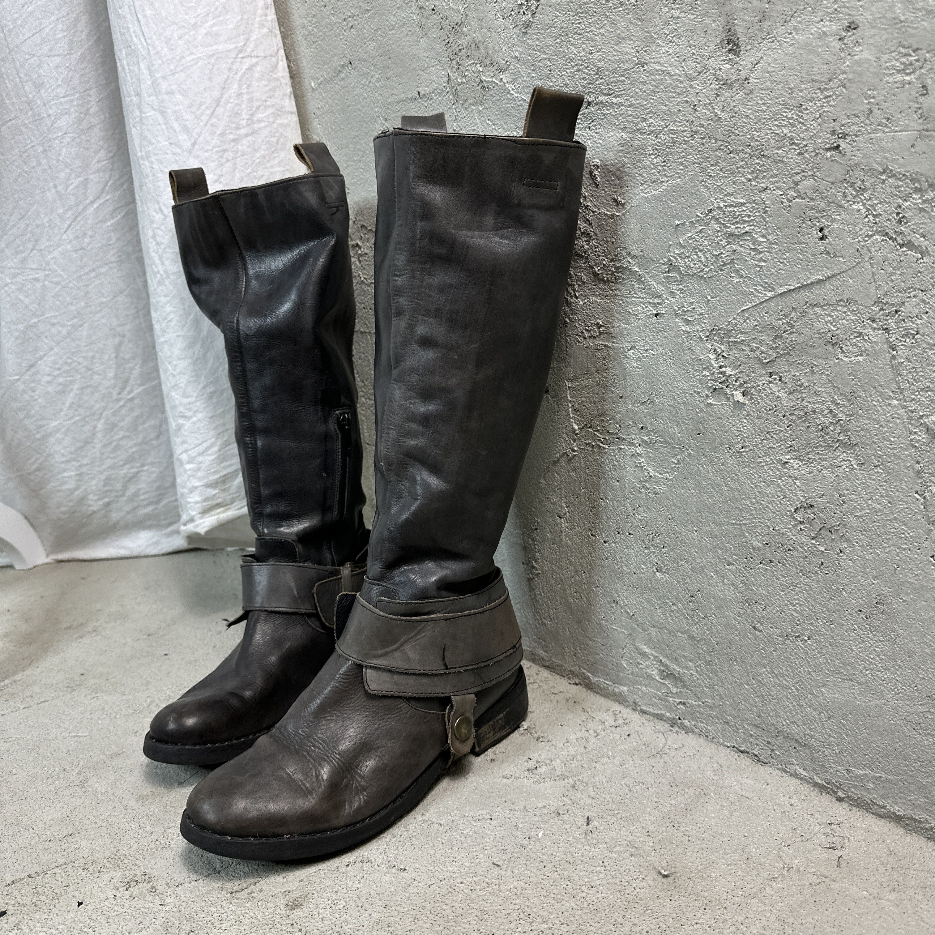 Vintage Leather Boots Buckled Avant Garde Size US 6 / IT 36 - 4 Thumbnail