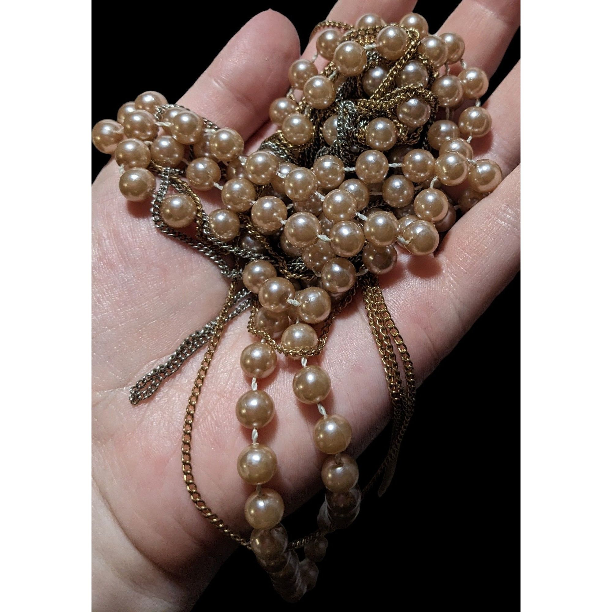 Other Retro Glam Chain Pearl Beaded Necklace Size ONE SIZE - 4 Thumbnail