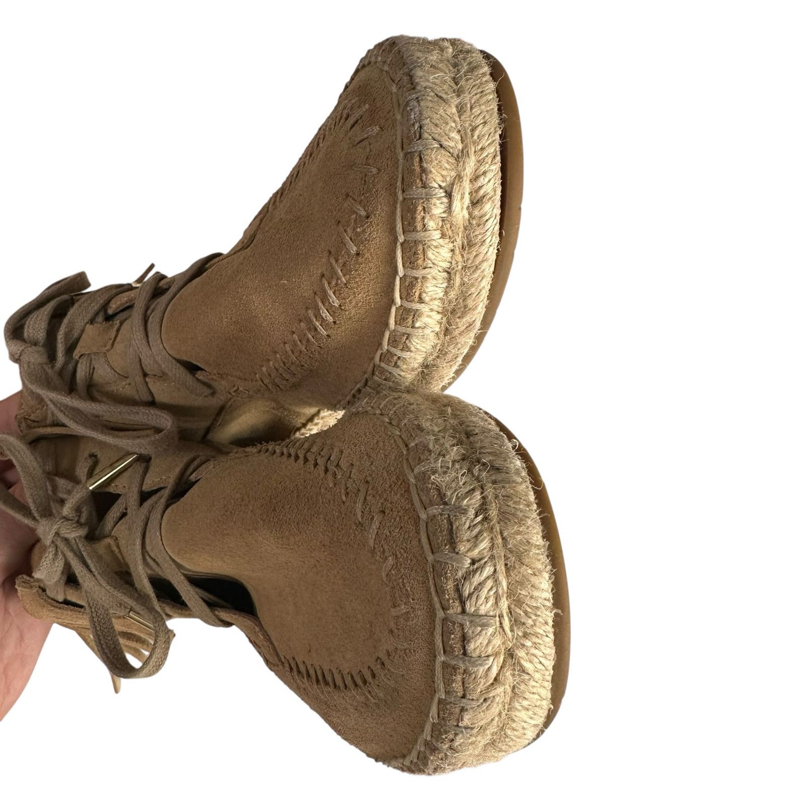 Joie Joie Genevieve Fringe Suede Espadrille Moccasin Boots 37.5 Size US 7 / IT 37 - 8 Thumbnail