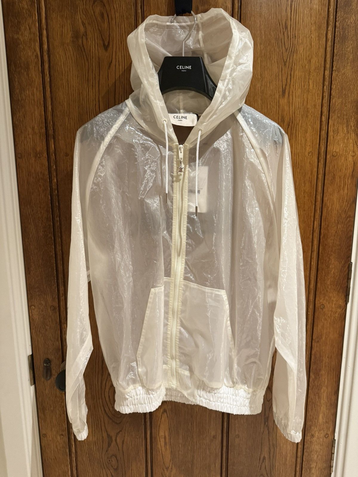 Celine SS22 Rare Celine logo hoodie rain jacket 48 BNWT Size US M / EU 48-50 / 2 - 2 Thumbnail