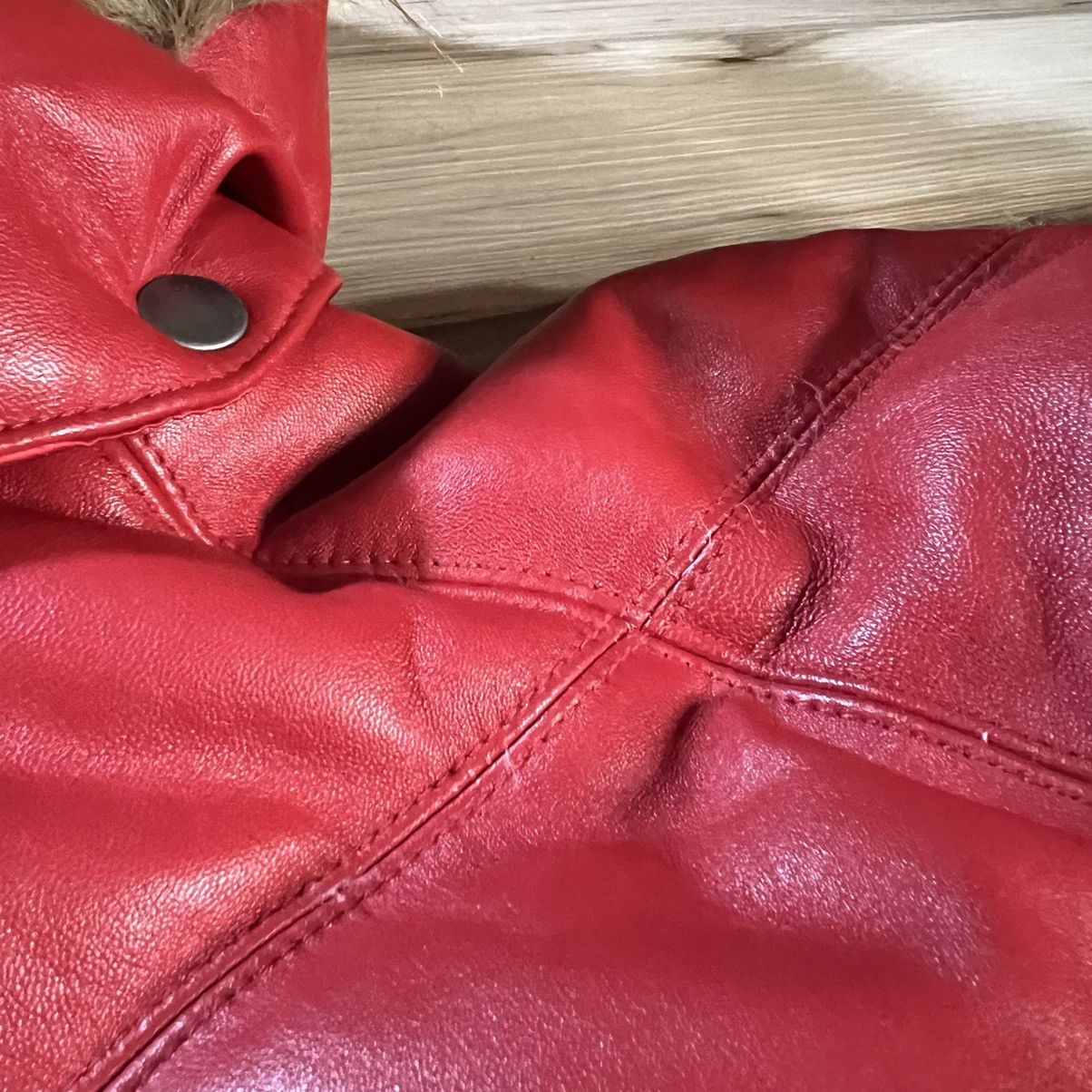 Supreme Supreme FW05 Leather Down Puffer Jacket Red Fur Trim Vintage Size US M / EU 48-50 / 2 - 9 Thumbnail