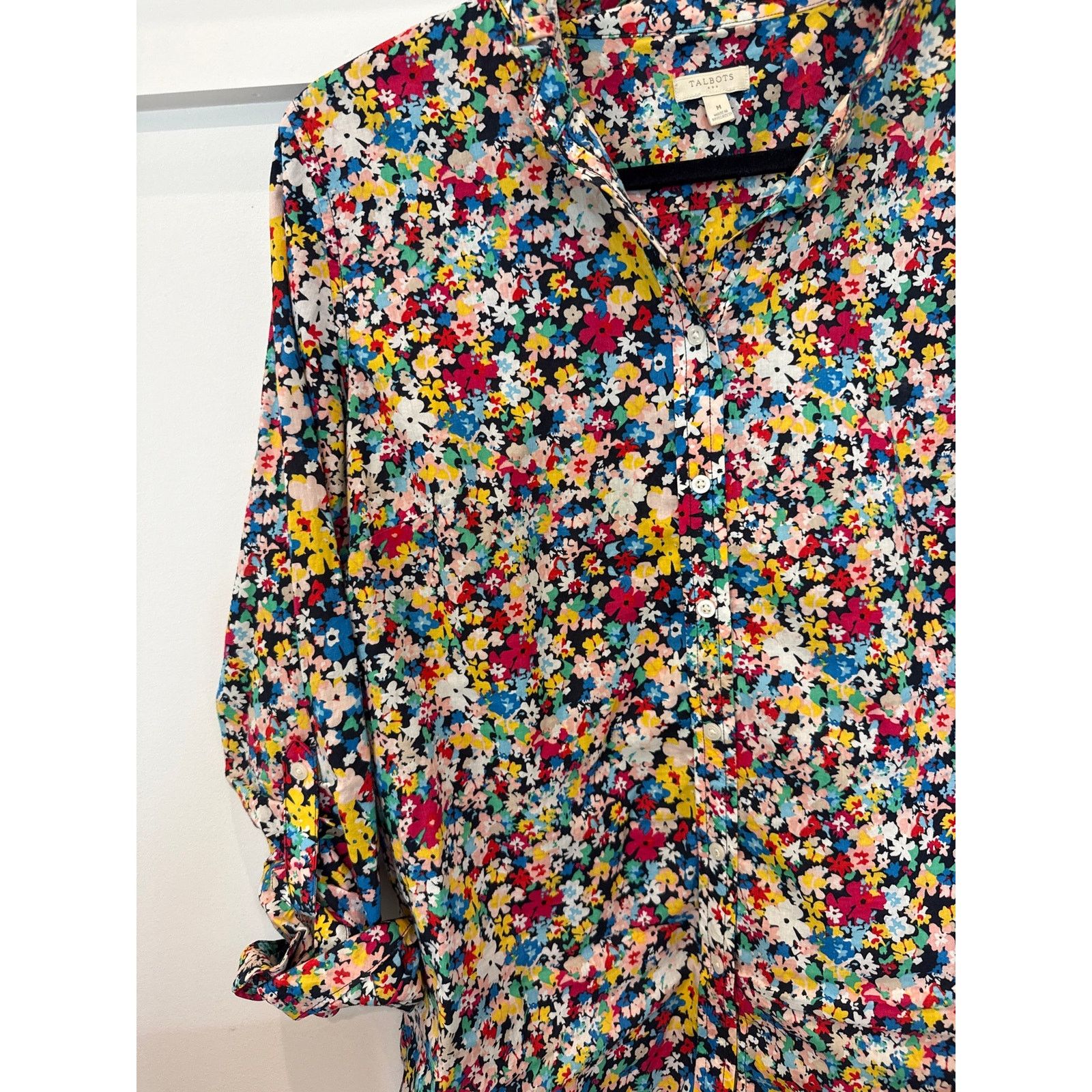 Talbots Talbots Floral Button Down Lng Sleeve Ruffle Collar Blouse,M Size M / US 6-8 / IT 42-44 - 4 Thumbnail