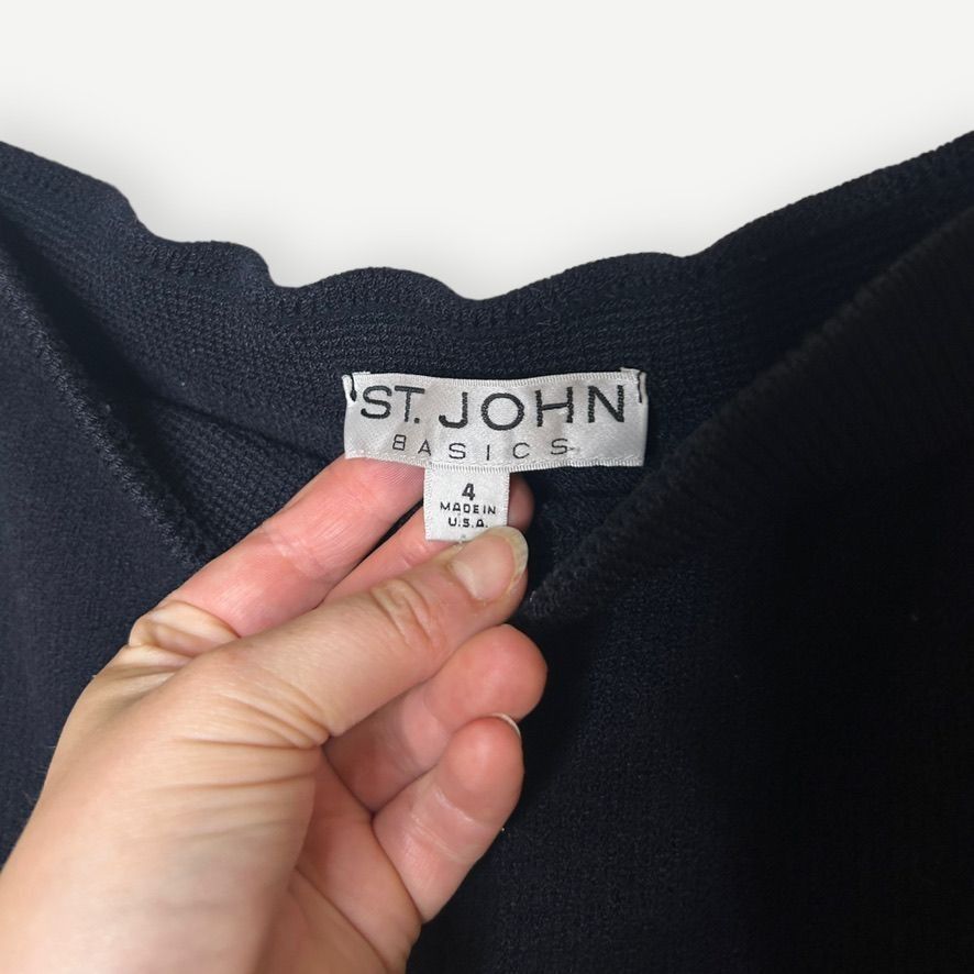 St. John Couture St. John Santana Knit Pants Cropped 4 Wool Blend Navy Blue S Size 27" / US 4 / IT 40 - 3 Thumbnail